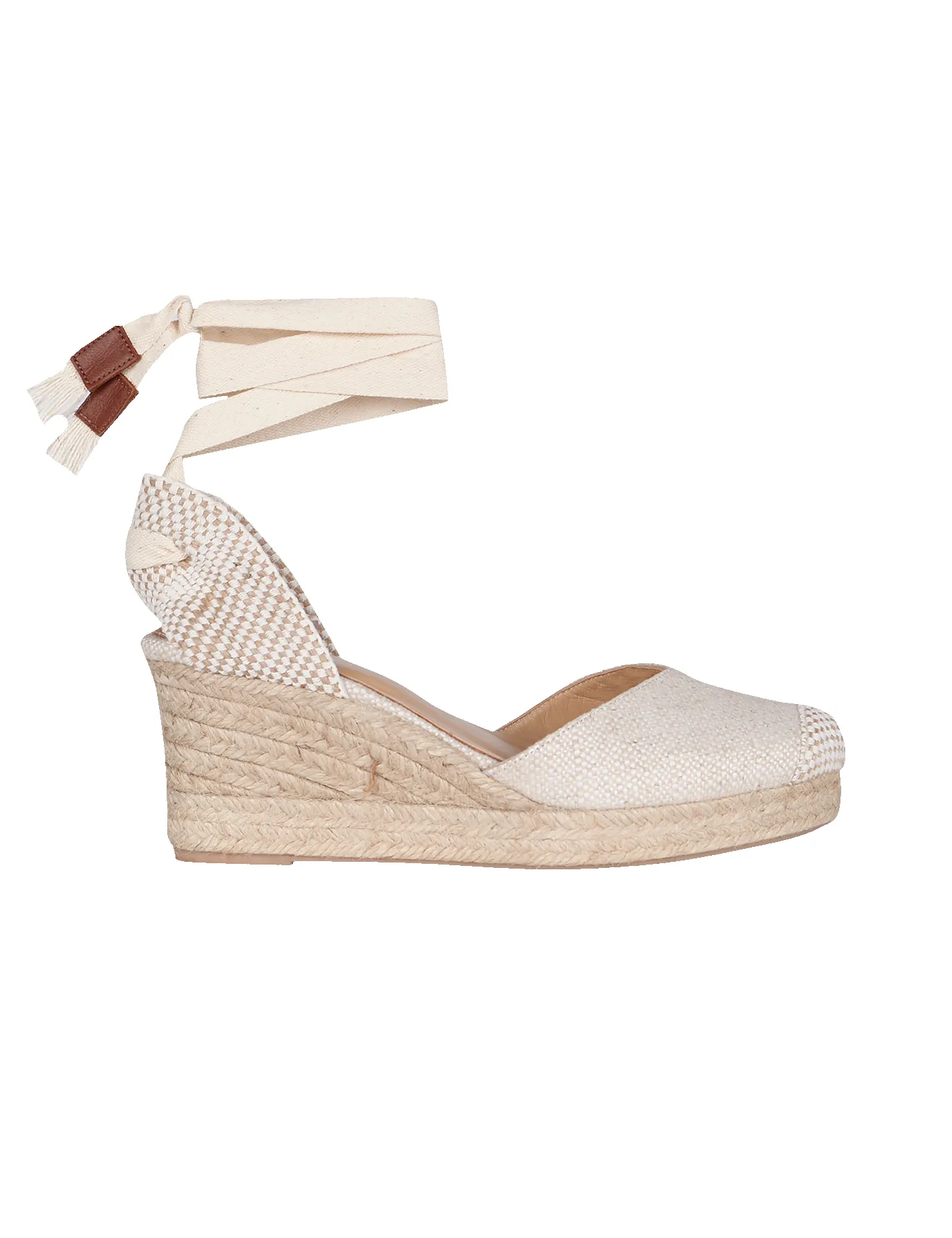 Alpargata Bianca Rafia & Chocolate 7 cm sold by PARIS/64