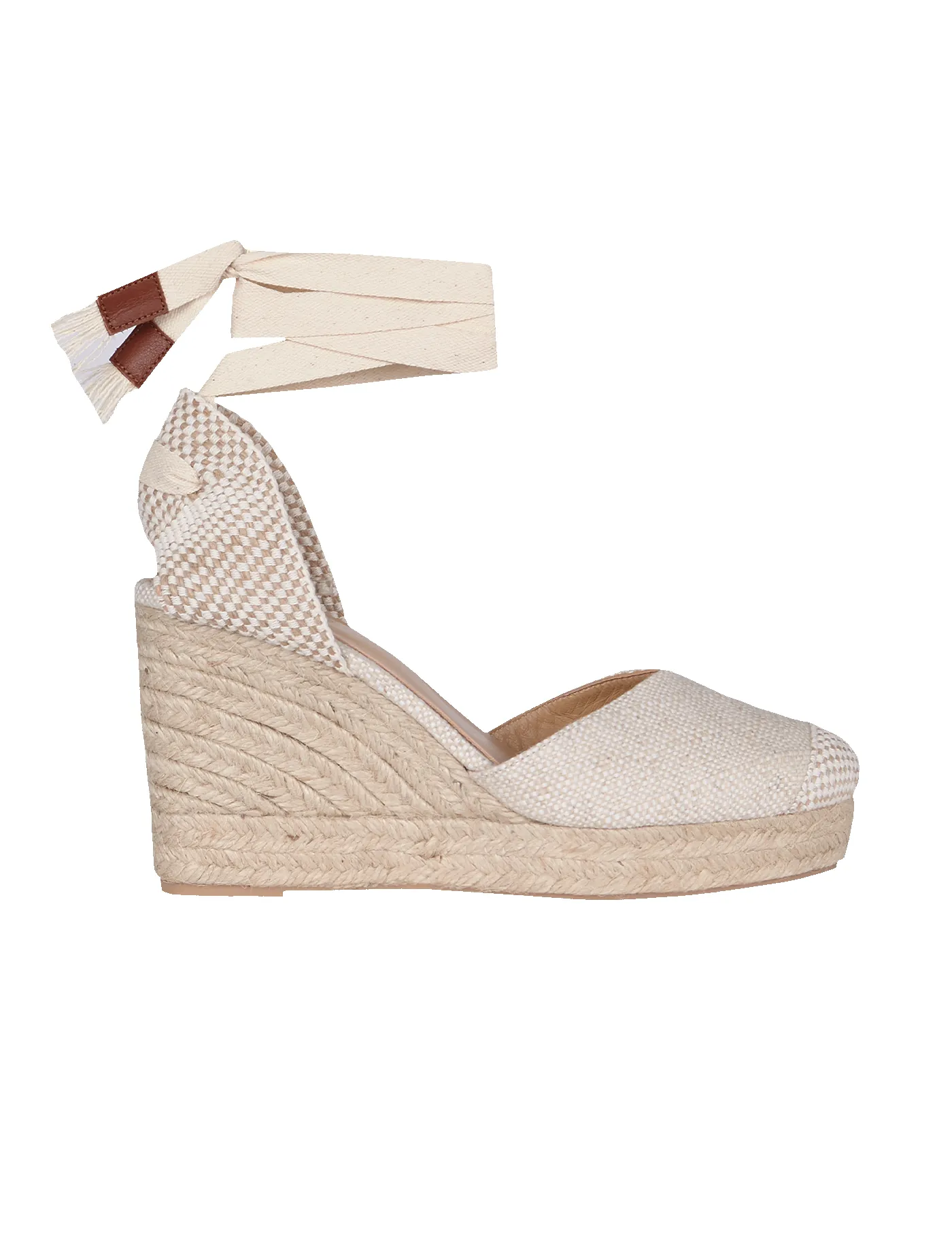 Alpargata Bianca Rafia & Chocolate 9 cm sold by PARIS/64