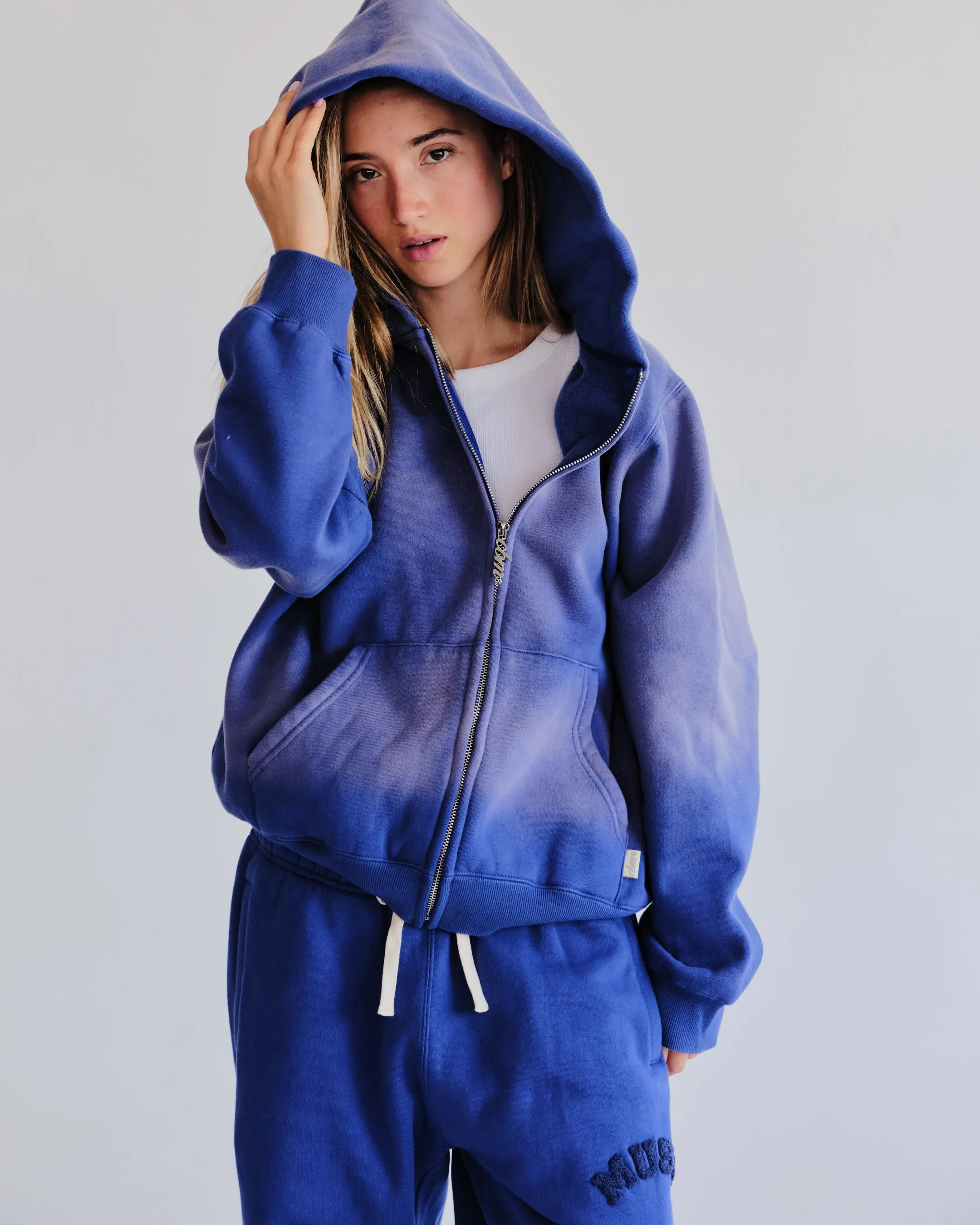 Heavyweight Wash Zip Up - Marine sold by Curated by Muse product image thumbnail 5