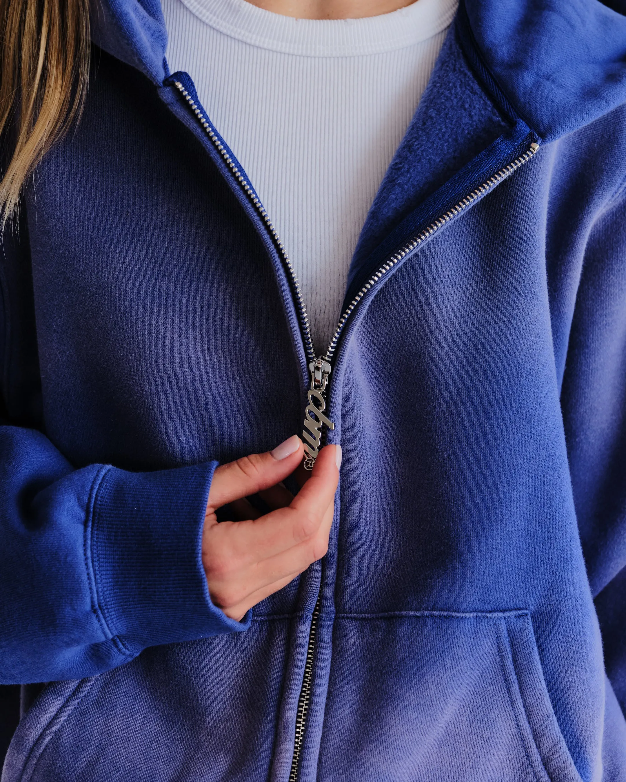 Heavyweight Wash Zip Up - Marine sold by Curated by Muse product image thumbnail 4