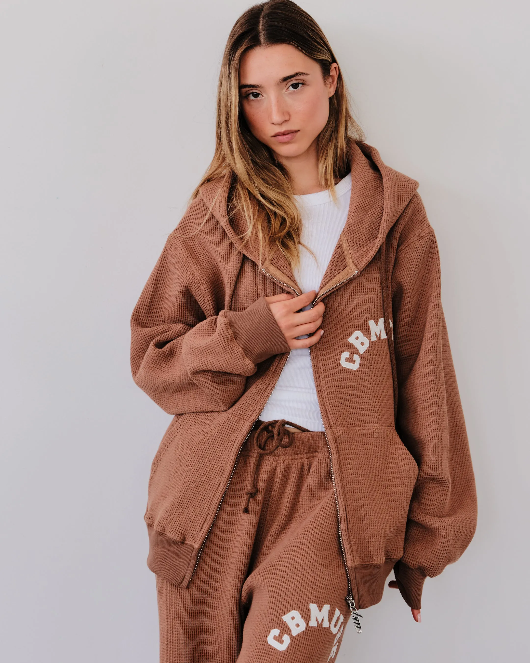 Waffle Zip Up - Caramel sold by Curated by Muse product image thumbnail 4