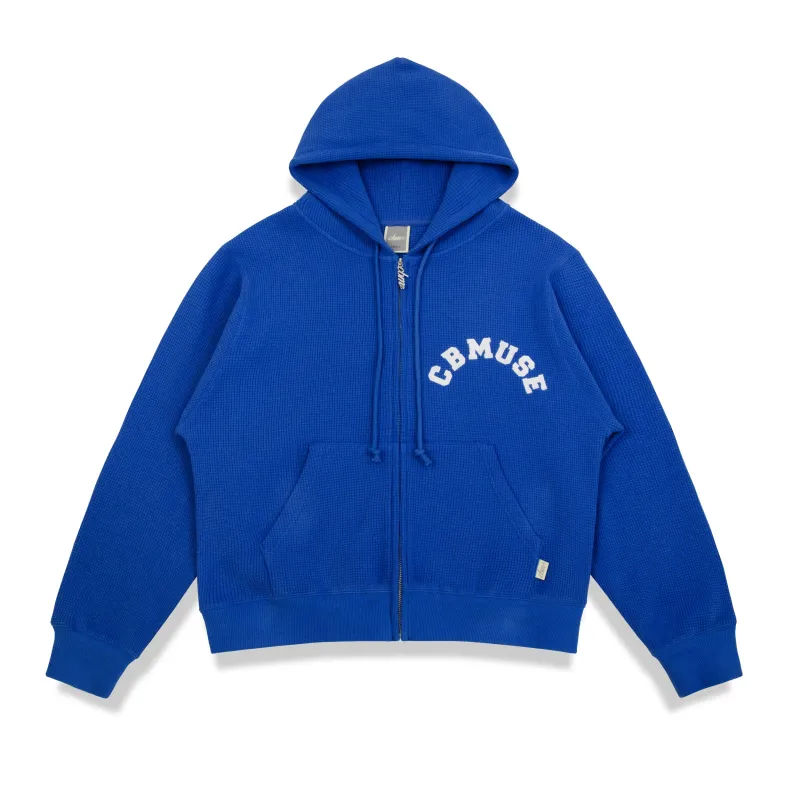 Waffle Zip Up - Blueberry sold by Curated by Muse
