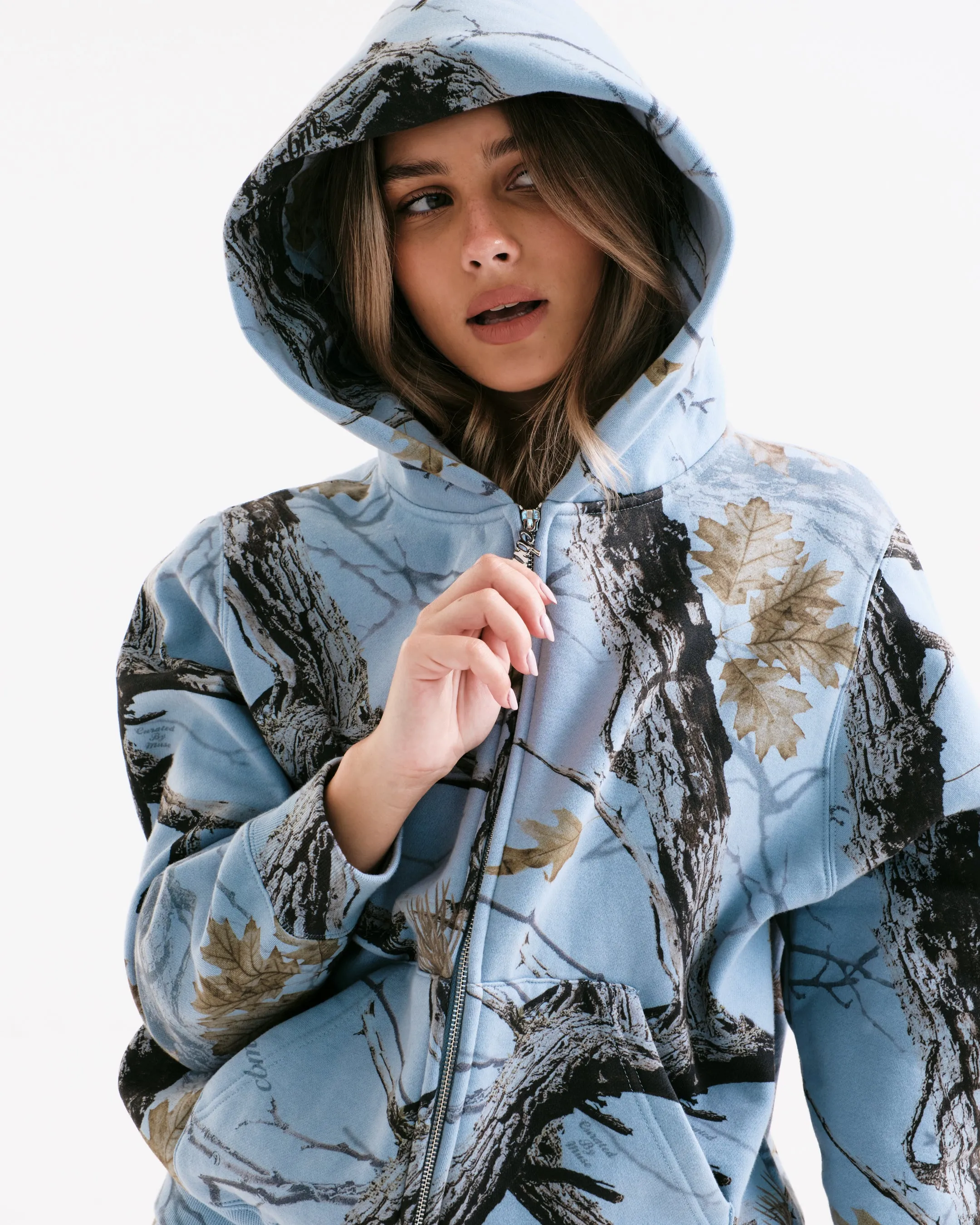 Heavyweight Camo Zip Up - Glacier sold by Curated by Muse product image thumbnail 2