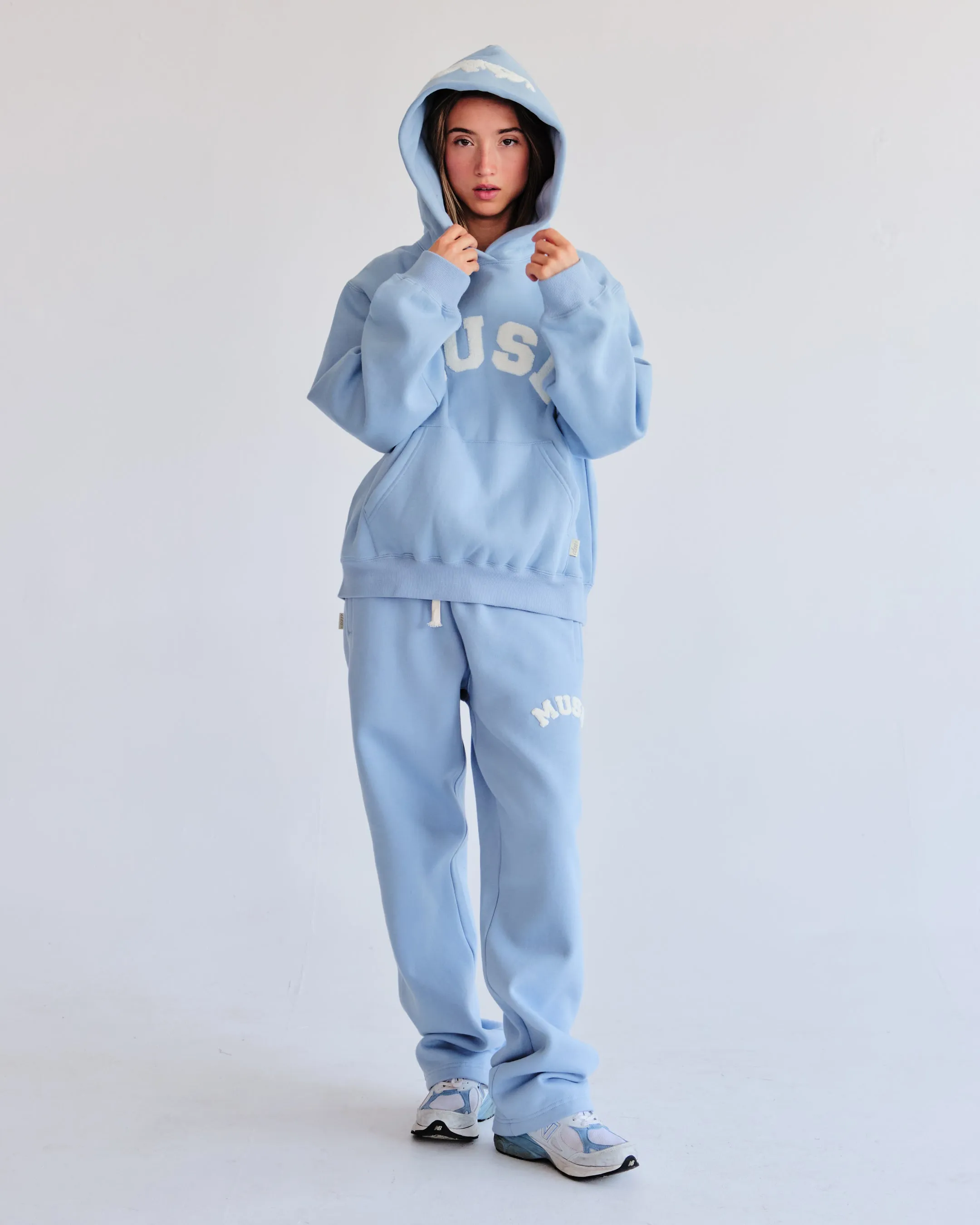 Heavyweight Chenille Straight Joggers - Celeste Blue sold by Curated by Muse product image thumbnail 4