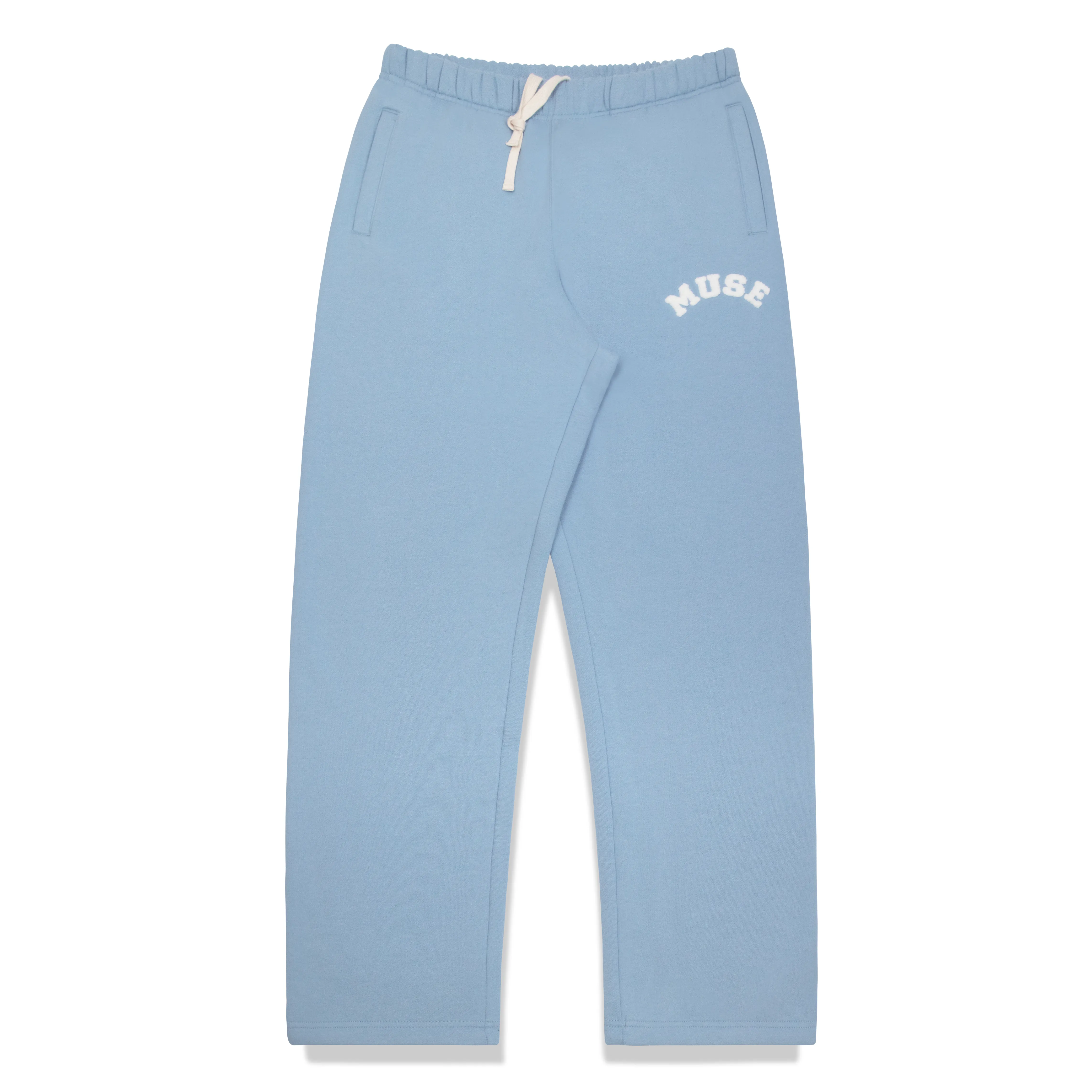 Heavyweight Chenille Straight Joggers - Celeste Blue sold by Curated by Muse