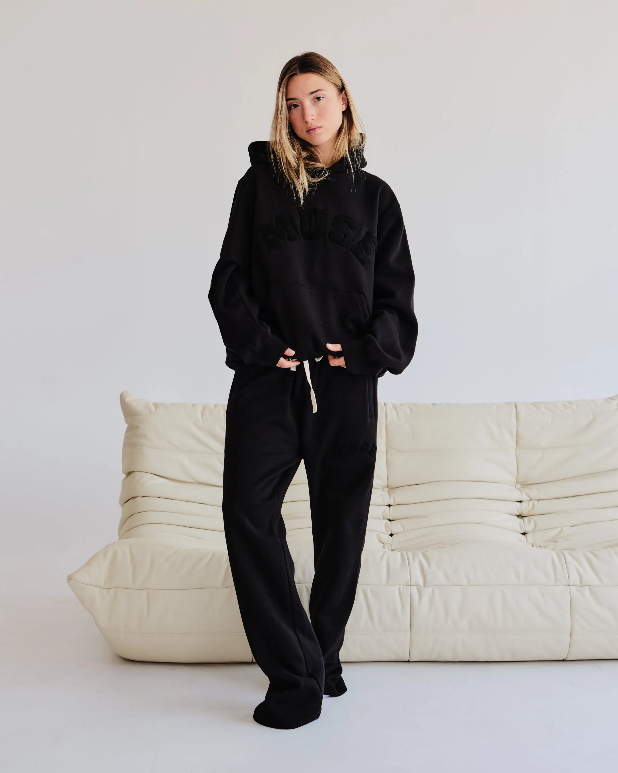 Heavyweight Chenille Hoodie - Coal Black sold by Curated by Muse product image thumbnail 4