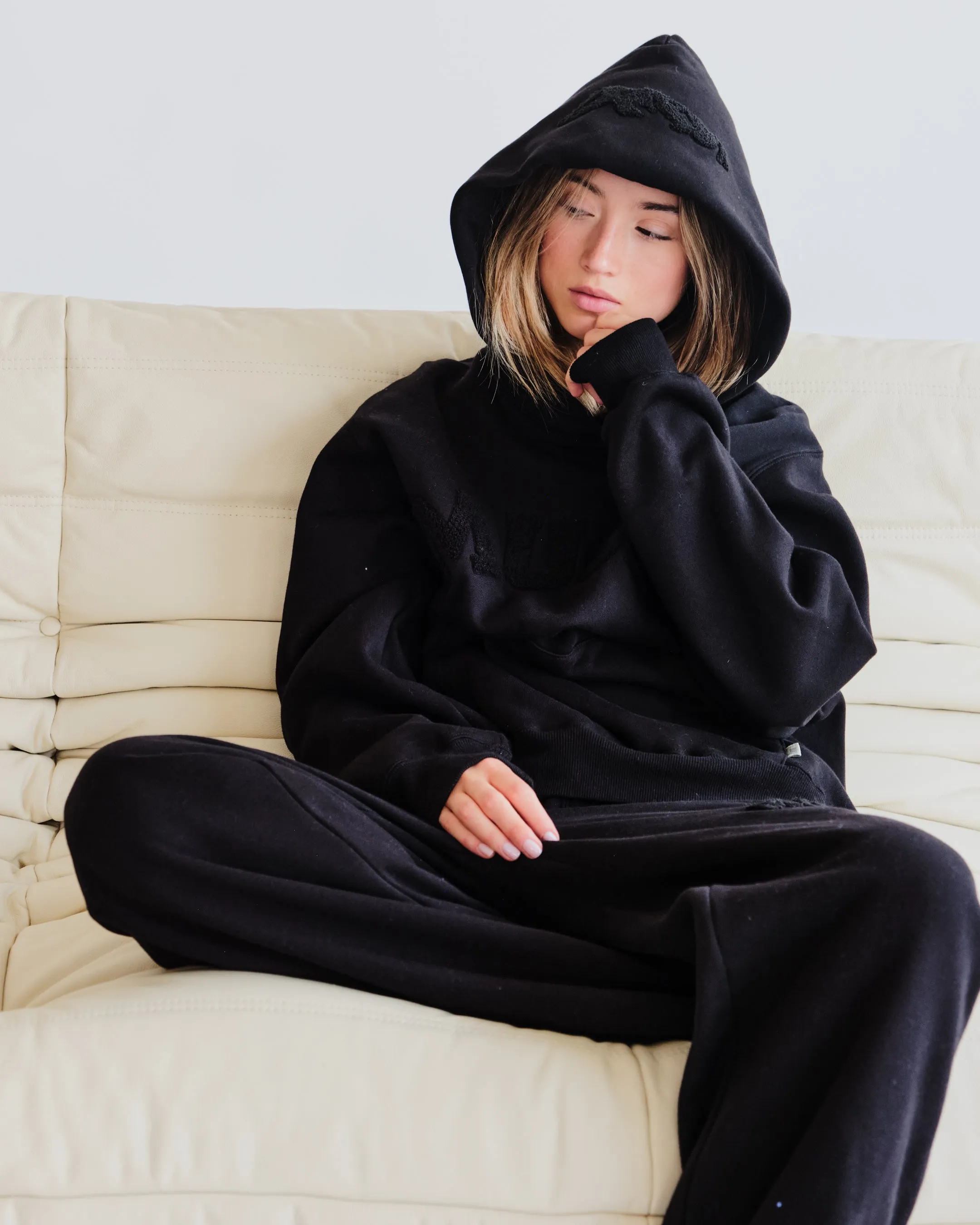 Heavyweight Chenille Hoodie - Coal Black sold by Curated by Muse product image thumbnail 5