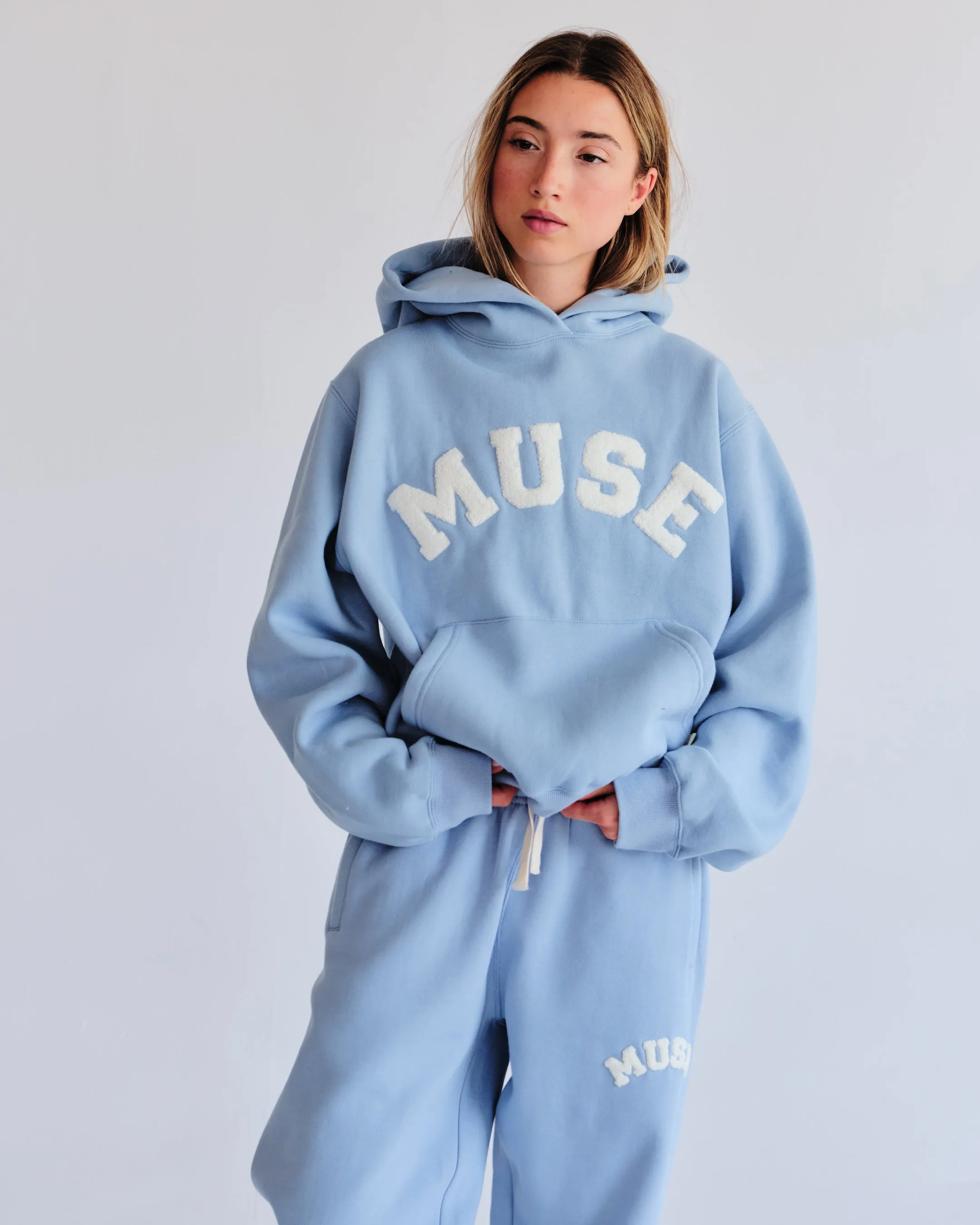 Heavyweight Chenille Hoodie - Celeste Blue sold by Curated by Muse product image thumbnail 2
