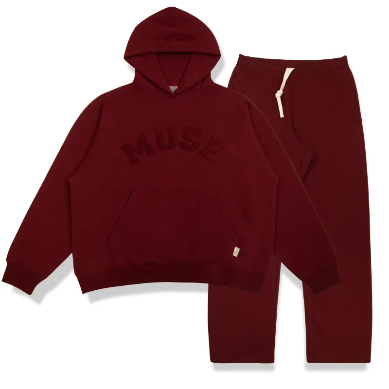 Heavyweight Chenille Hoodie Bundle - Wine sold by Curated by Muse