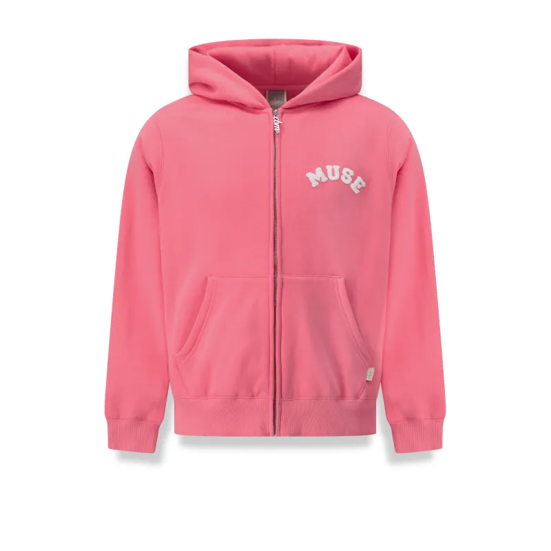 Heavyweight Chenille Zip Up - Blush made by Curated by Muse