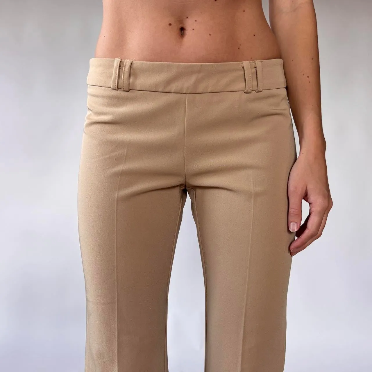 Y2K Nude Flare Trousers (XS) sold by Hazy Vintage product image thumbnail 3
