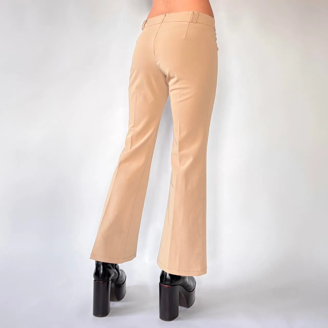 Y2K Nude Flare Trousers (XS) sold by Hazy Vintage product image thumbnail 2