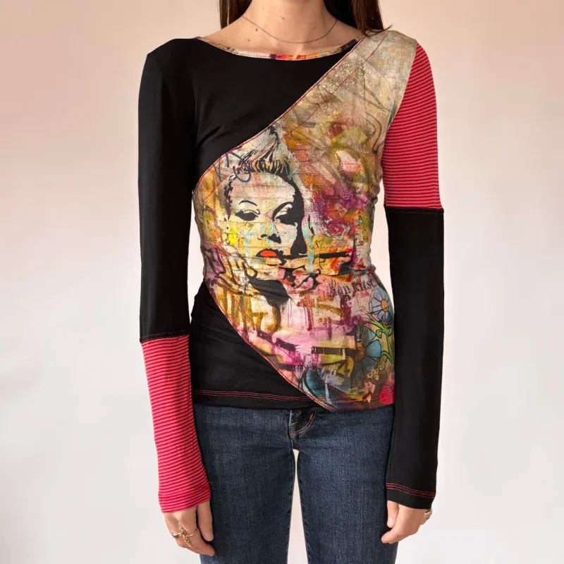 Y2K Paul Brial Graphic Top (M) sold by Hazy Vintage