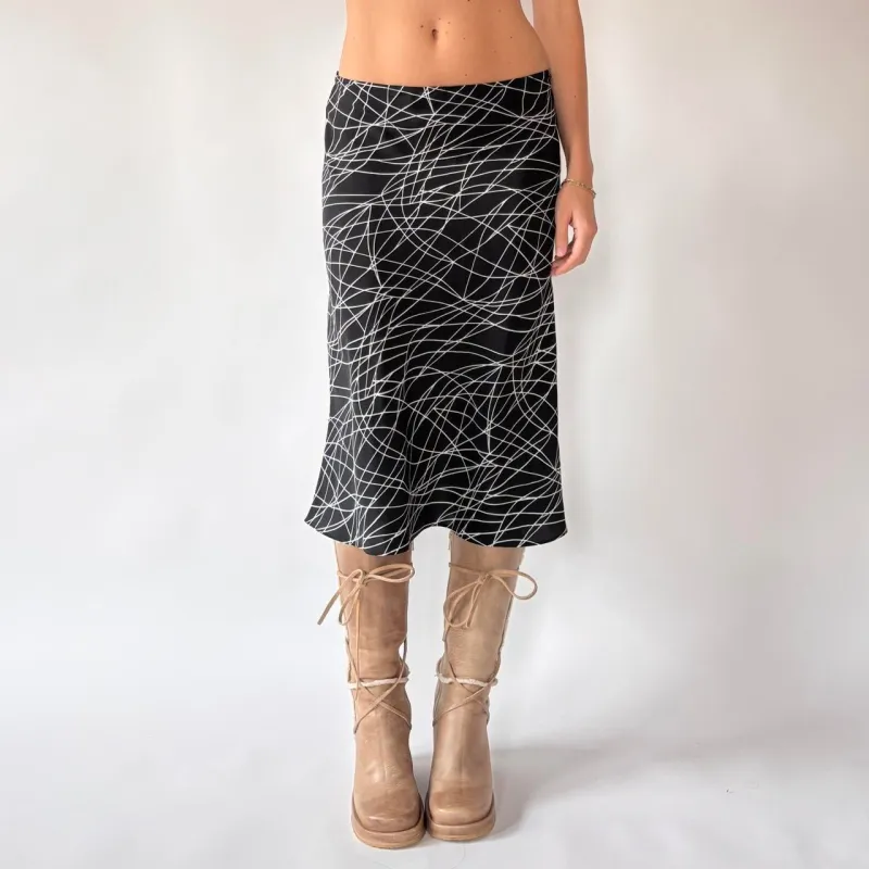 90s Abstract Midi Skirt (M) sold by Hazy Vintage