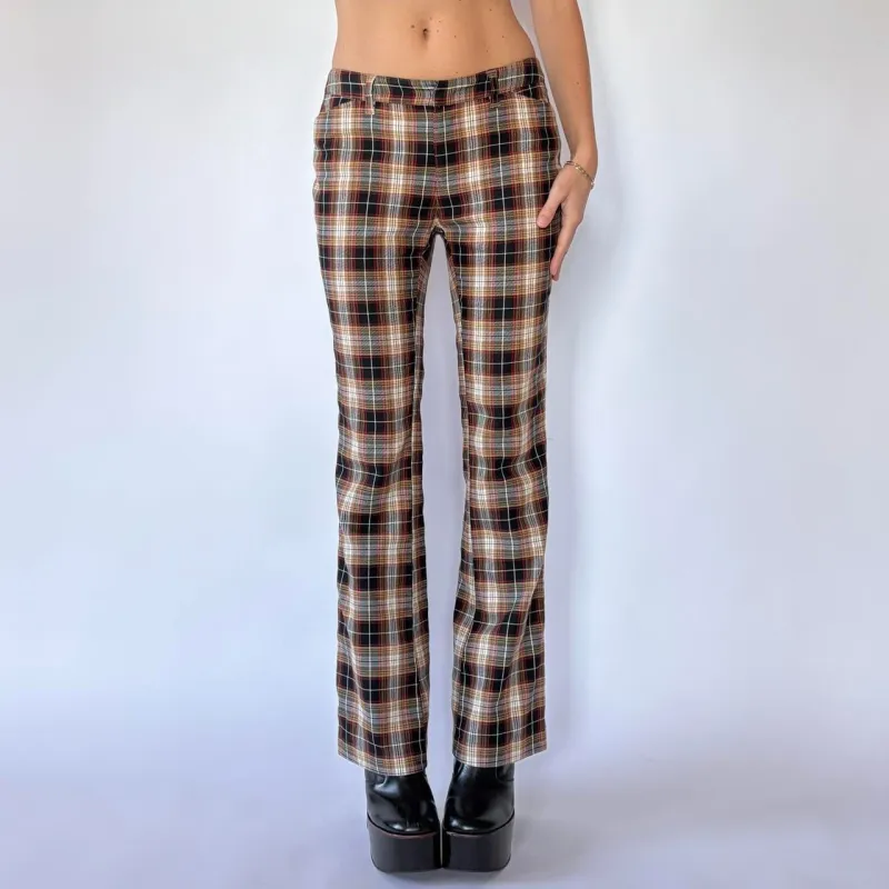 Autumn 2001 Old Navy Plaid Flares (S) sold by Hazy Vintage