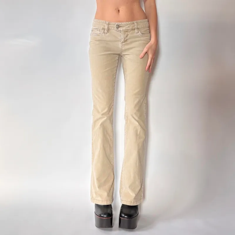 Y2K Low Rise Corduroy Flare Pants (S) sold by Hazy Vintage