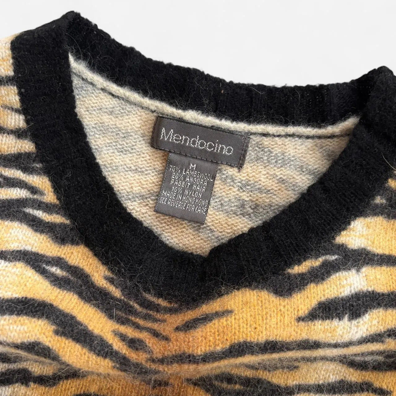 2000s Tiger Print Knit Top (S/M) sold by Hazy Vintage product image thumbnail 5