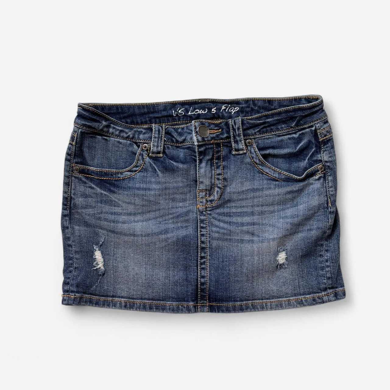 Y2K Low Rise Denim Mini Skirt (XS/S) sold by Hazy Vintage product image thumbnail 4
