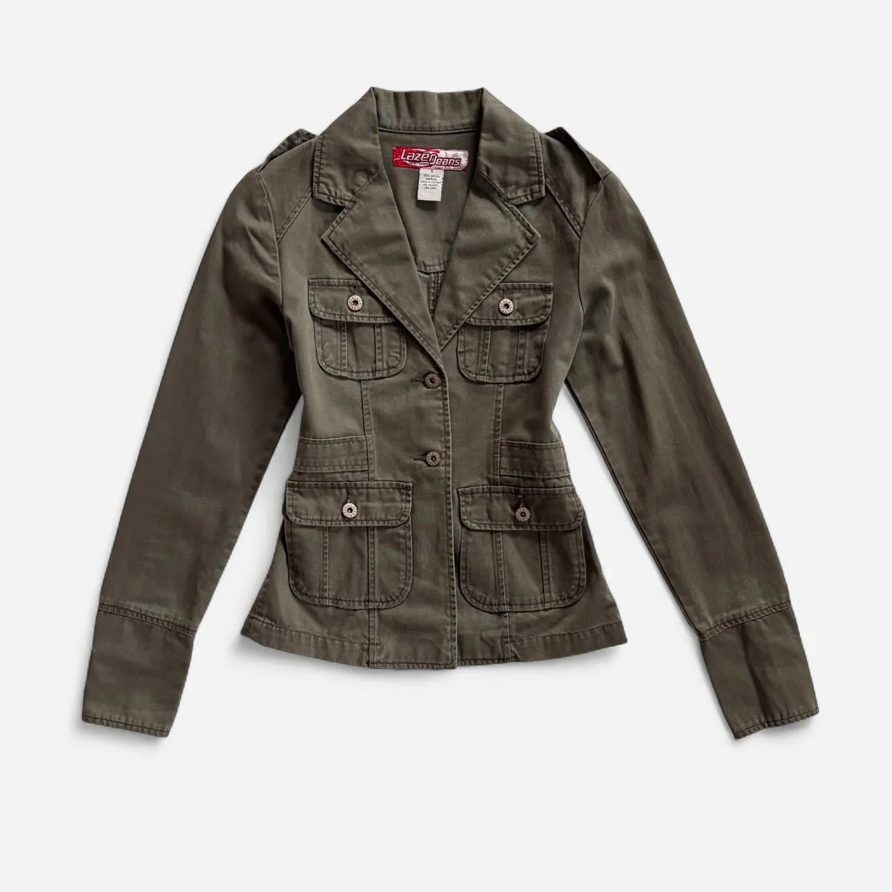 Y2K Military Style Cargo Jacket (S) sold by Hazy Vintage product image thumbnail 2