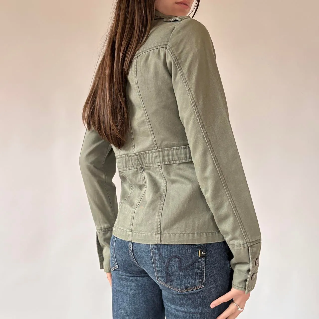 Y2K Military Style Cargo Jacket (S) sold by Hazy Vintage product image thumbnail 4