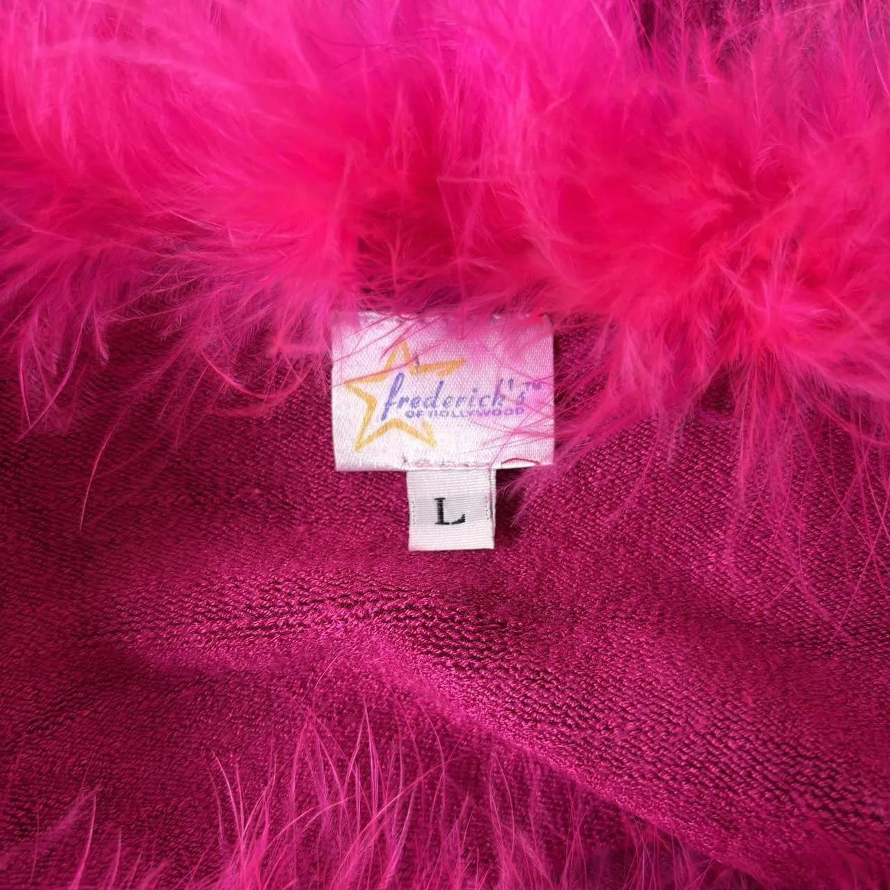 Y2K Frederick’s of Hollywood Pink Boa Top (S/M) sold by Hazy Vintage product image thumbnail 5