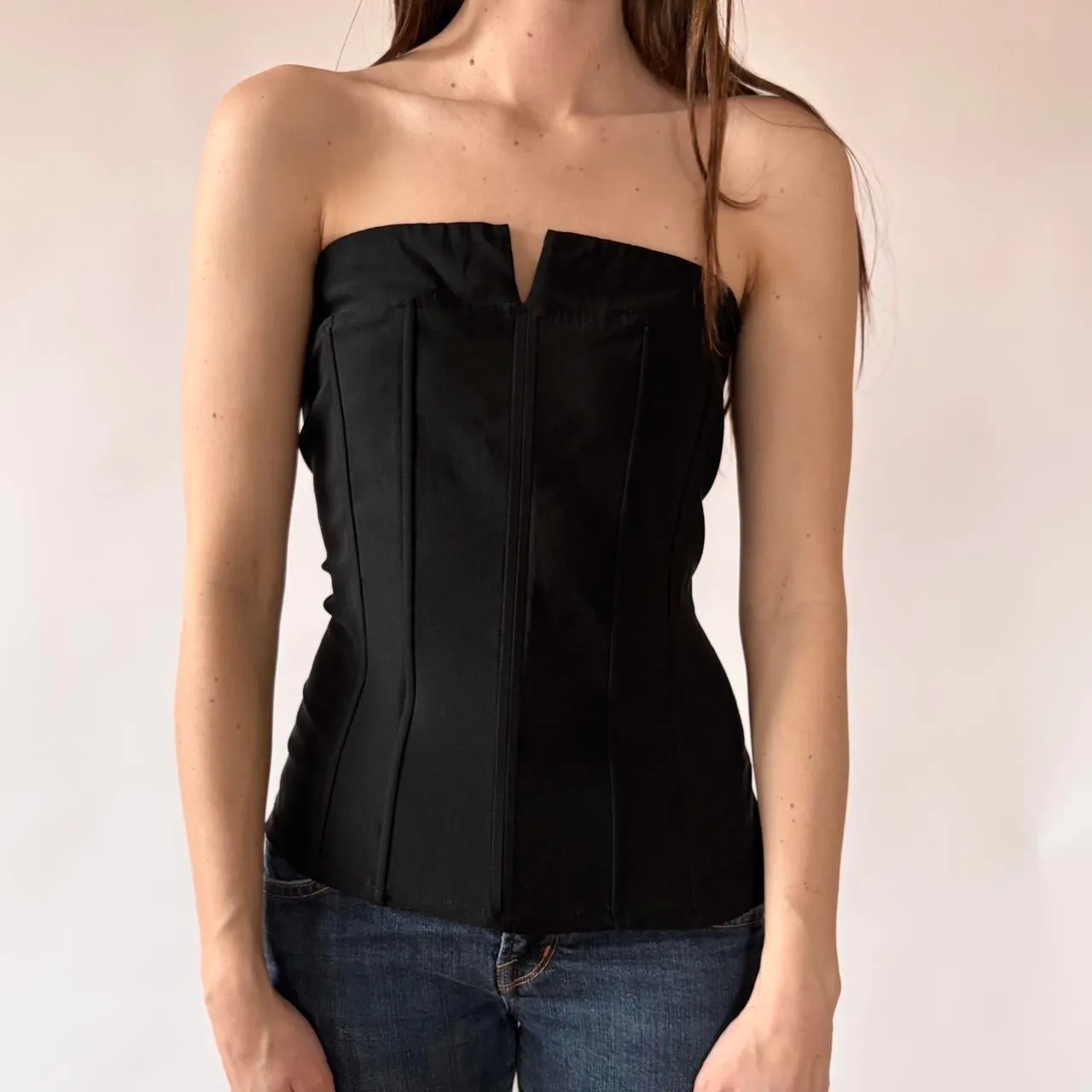 Y2K Noir Strapless Top (M/L) sold by Hazy Vintage product image thumbnail 2