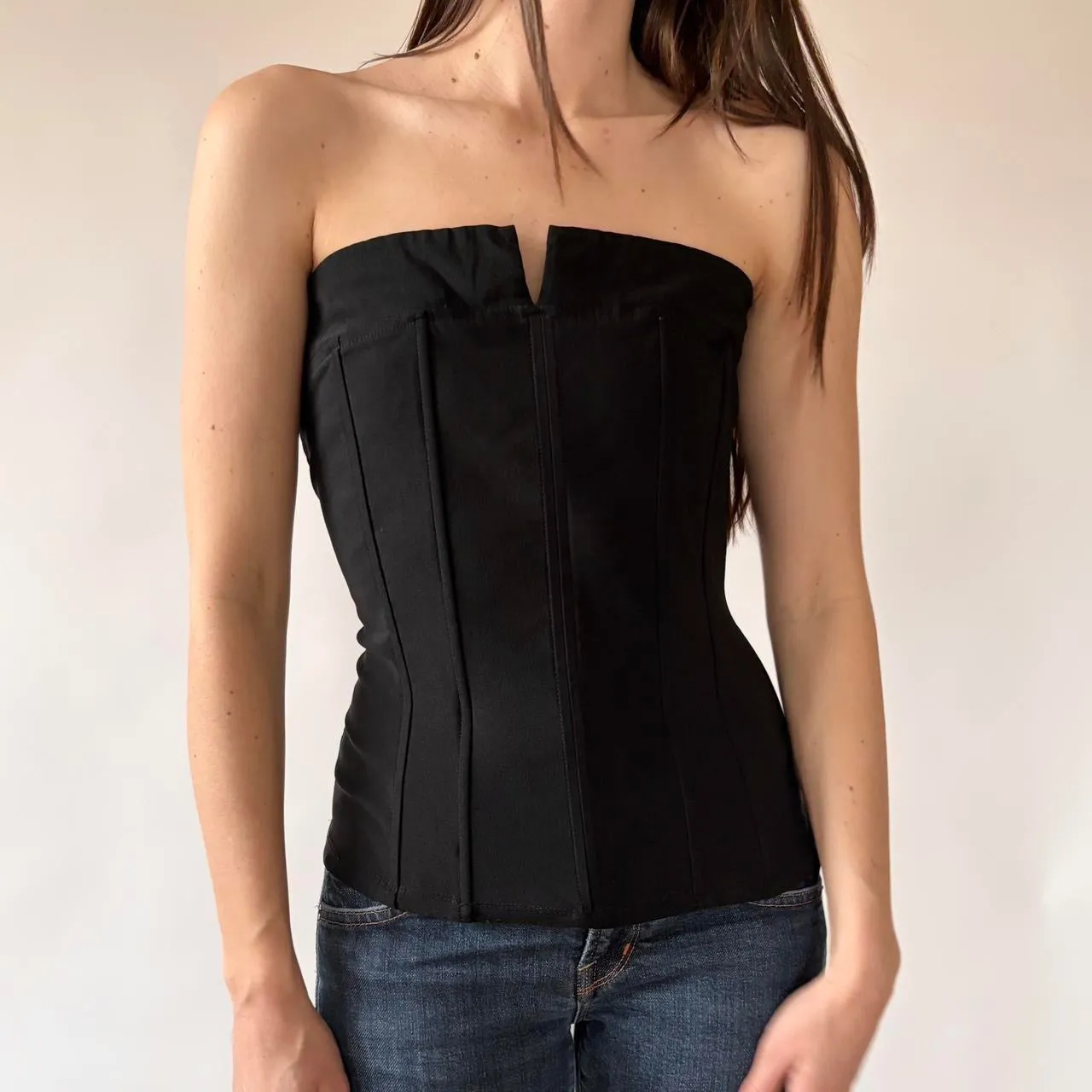 Y2K Noir Strapless Top (M/L) sold by Hazy Vintage