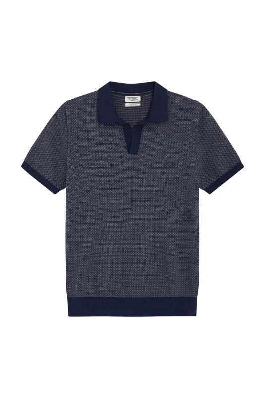 Huxley Jacquard Polo made by M.J. Bale