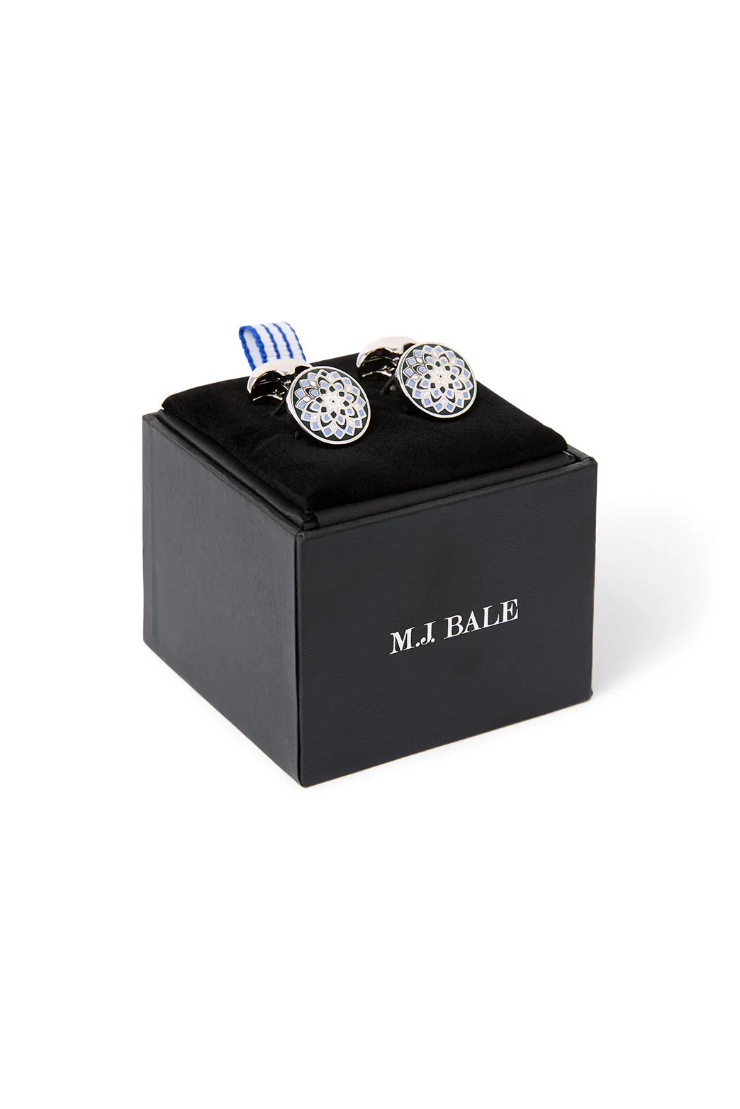 Marrakesh Silver/Blue Cufflink sold by M.J. Bale product image thumbnail 2