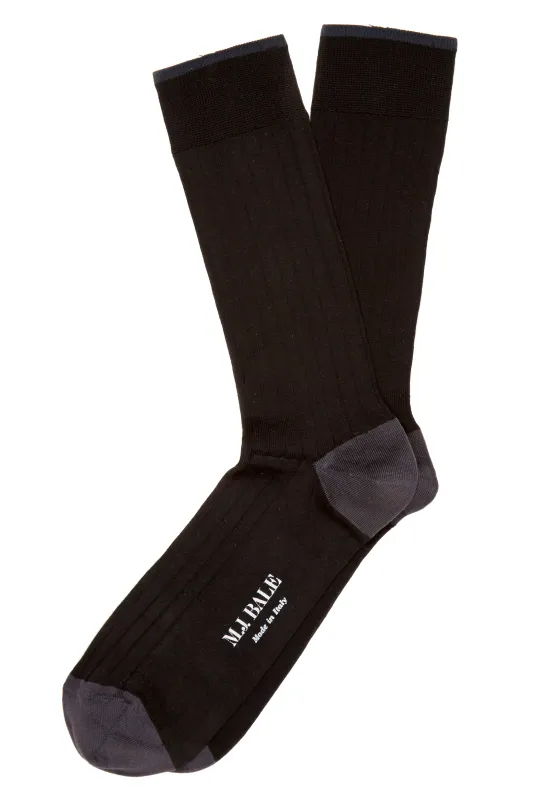 Diego Plain Black Sock sold by M.J. Bale