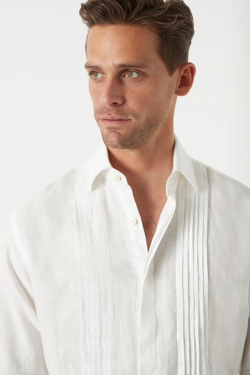 Bradfield Tuxedo Linen Shirt sold by M.J. Bale product image thumbnail 3