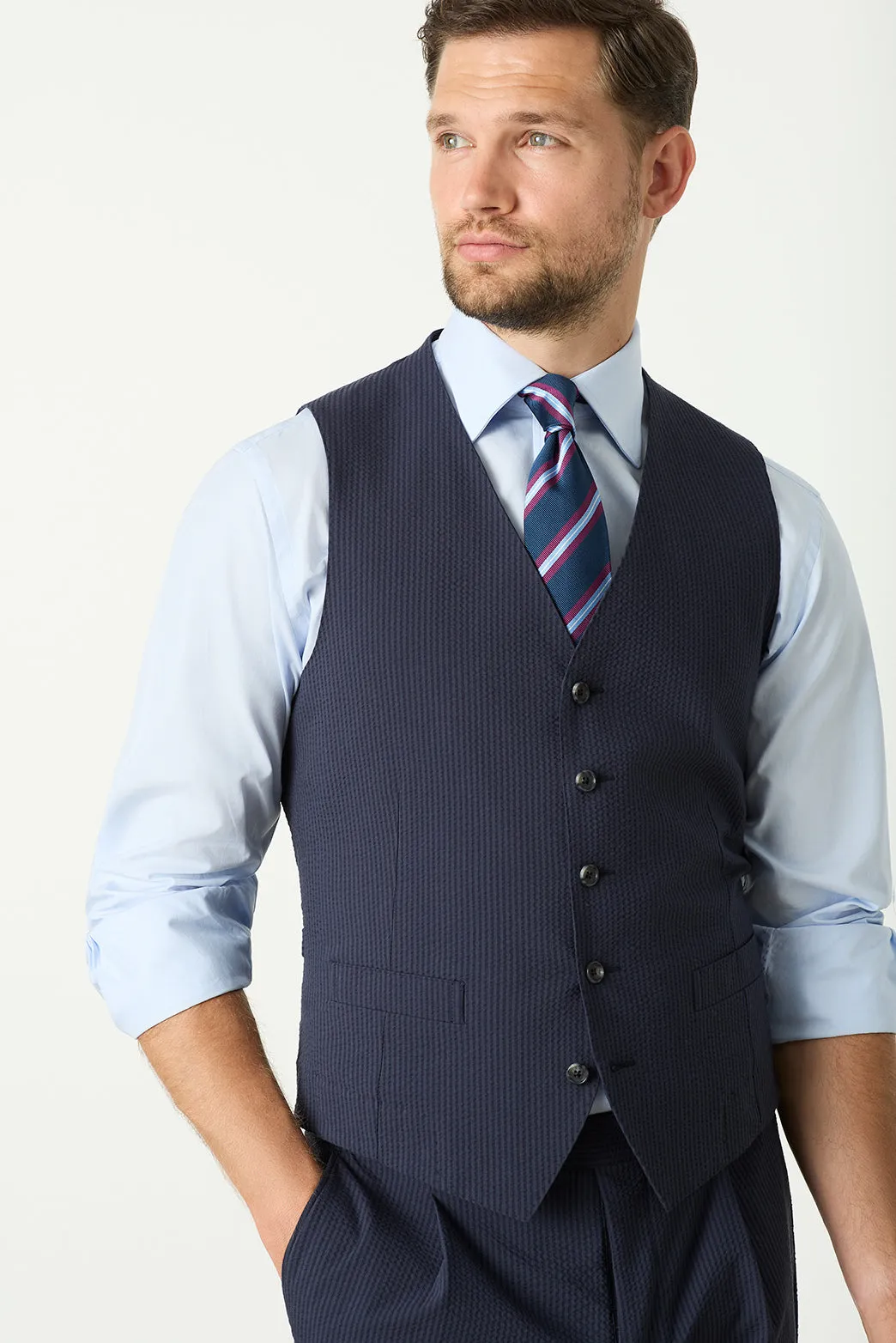 Weston Seersucker Waistcoat sold by M.J. Bale product image thumbnail 2