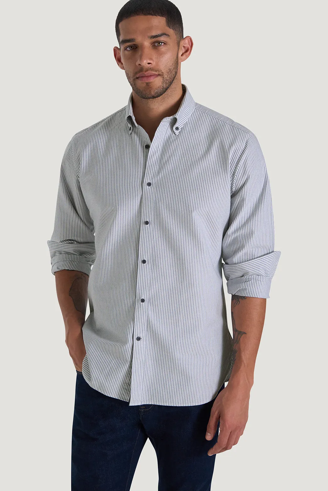 Princeton Stripe Oxford Shirt sold by M.J. Bale product image thumbnail 2