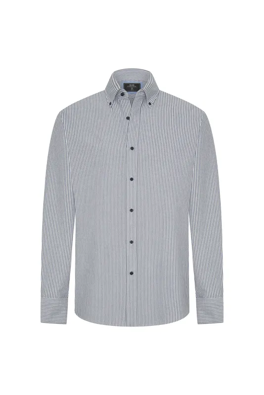 Princeton Stripe Oxford Shirt made by M.J. Bale