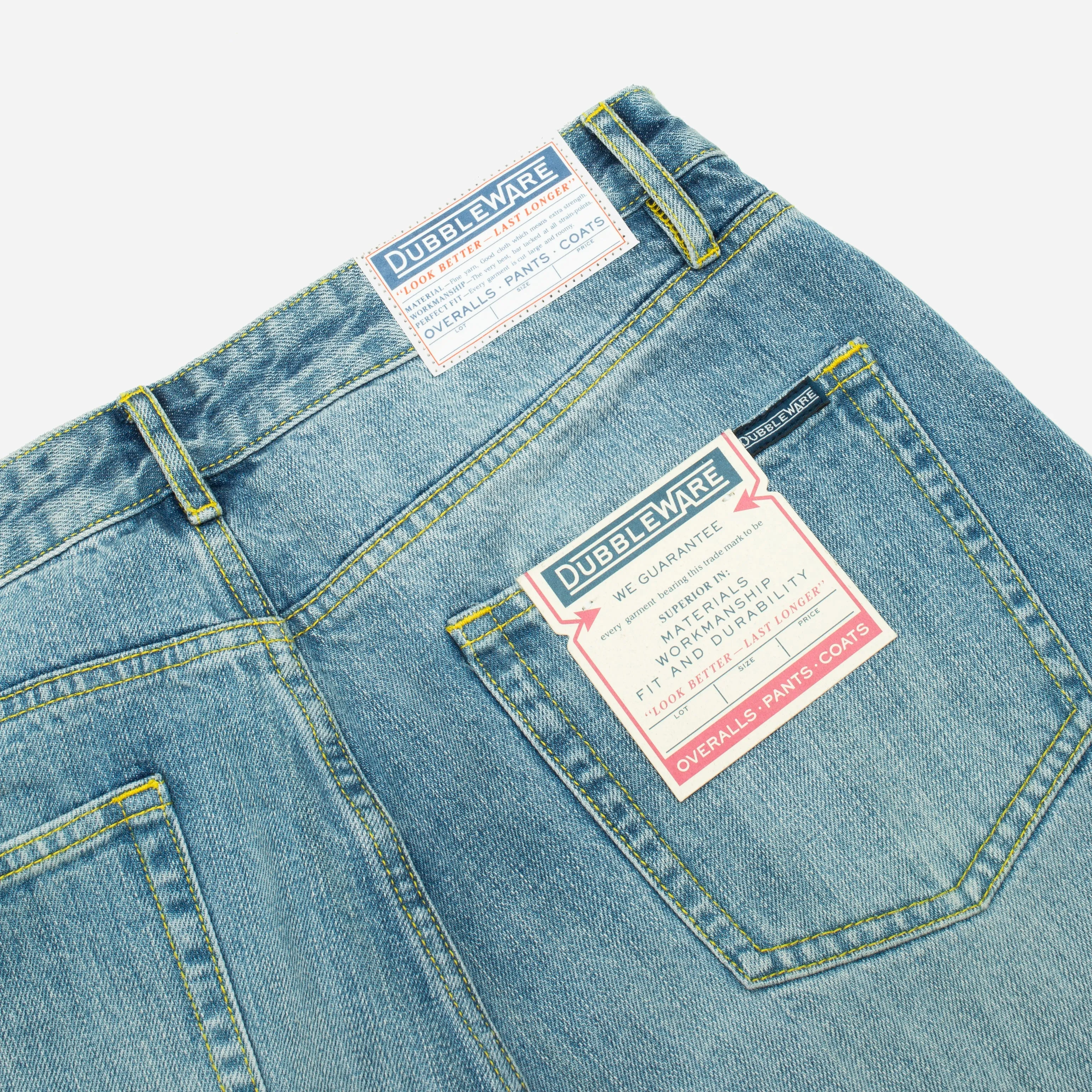 SELVEDGE STRAIGHT LEG WORK DENIM JEANS - STONE WASH sold by Dubbleware product image thumbnail 5