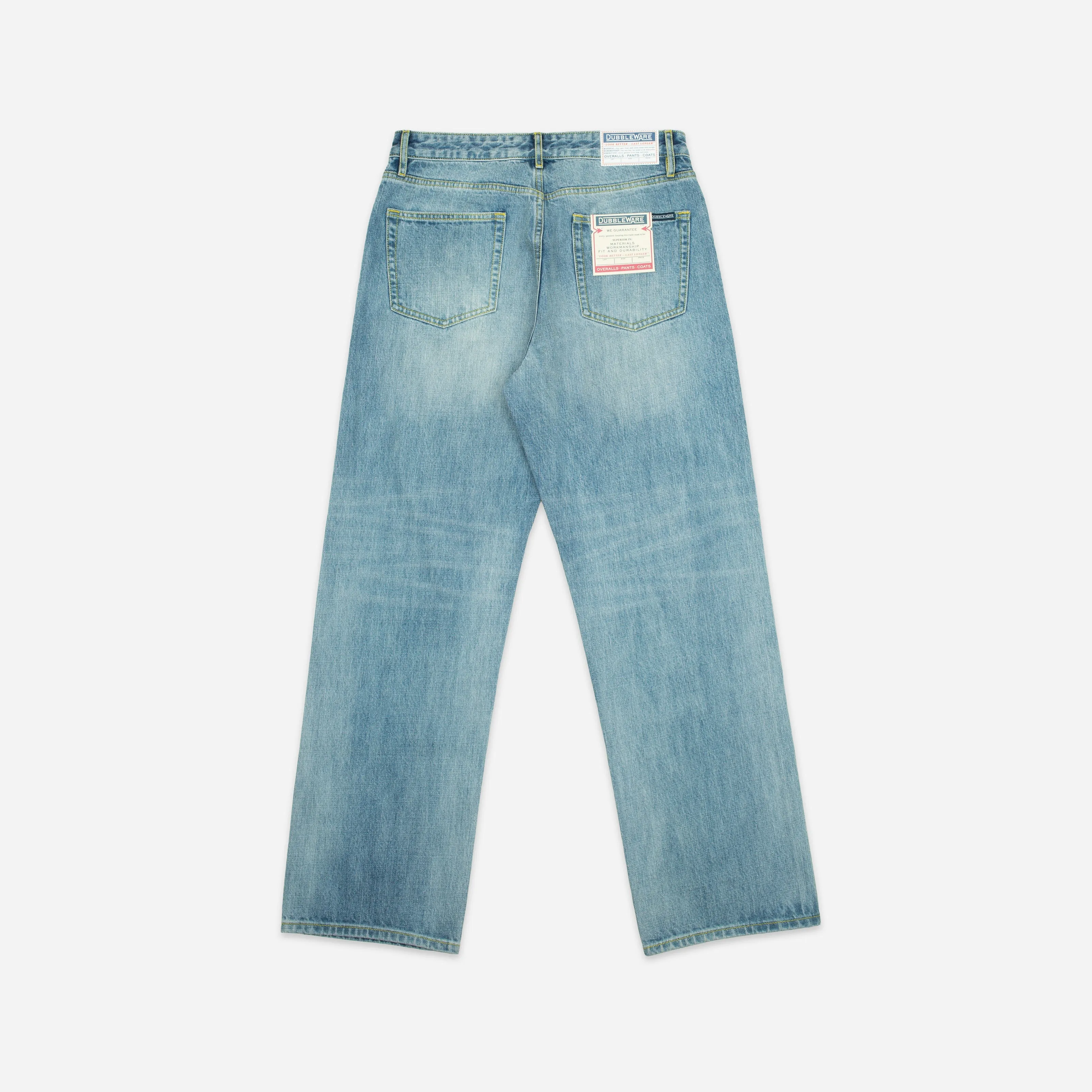 SELVEDGE STRAIGHT LEG WORK DENIM JEANS - STONE WASH sold by Dubbleware product image thumbnail 3