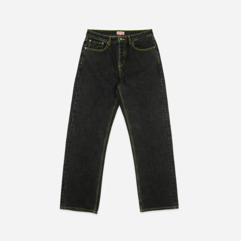 SELVEDGE STRAIGHT LEG WORK DENIM JEANS - BLACK WASH sold by Dubbleware