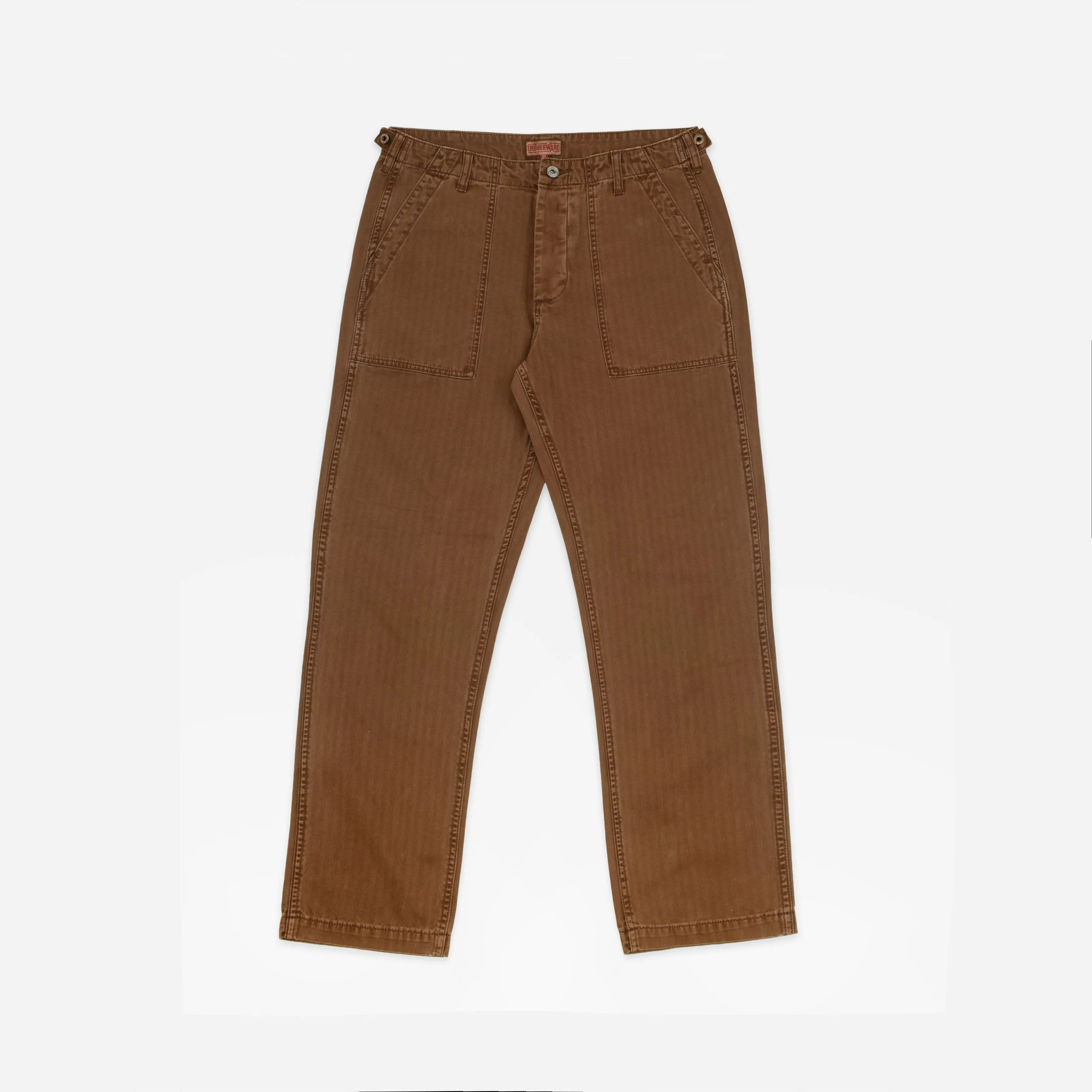 HERRINGBONE FATIGUE PANT - BROWN sold by Dubbleware