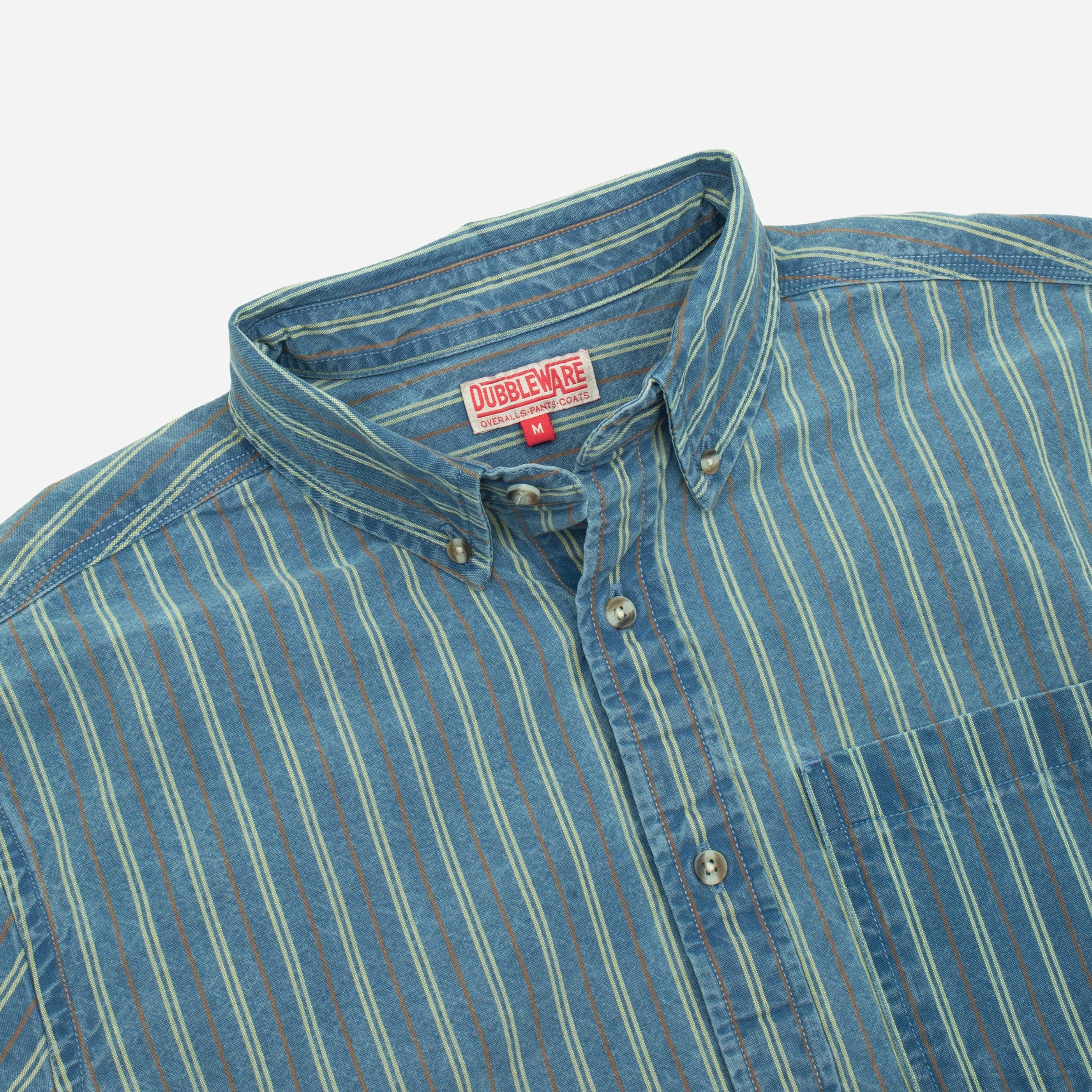 VINTAGE B.D STRIPED DENIM SHIRT - WASHED BLUE sold by Dubbleware product image thumbnail 4