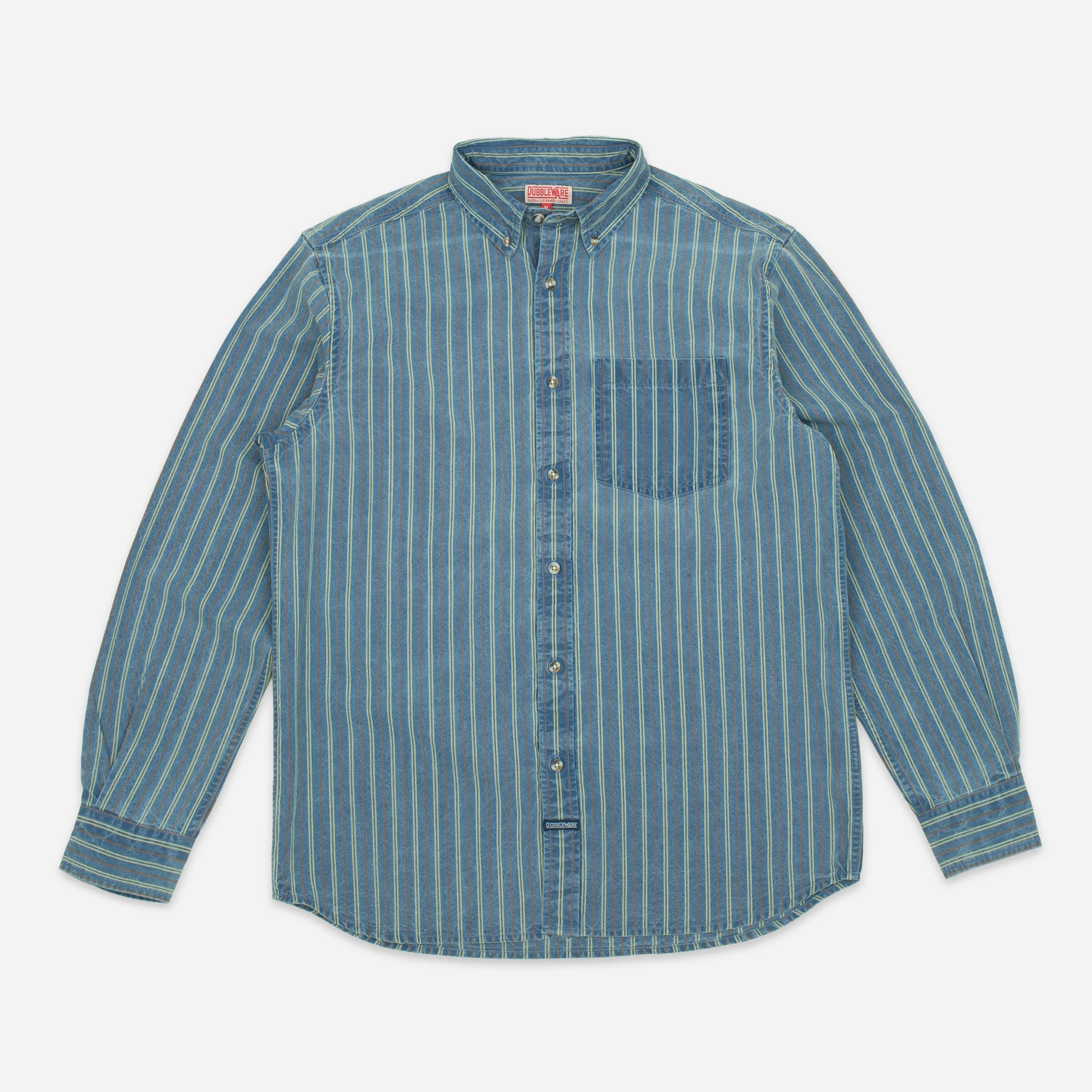 VINTAGE B.D STRIPED DENIM SHIRT - WASHED BLUE sold by Dubbleware