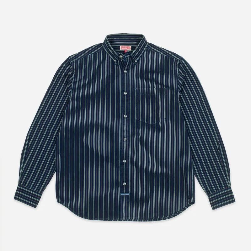 VINTAGE B.D STRIPE DENIM SHIRT - DARK INDIGO sold by Dubbleware
