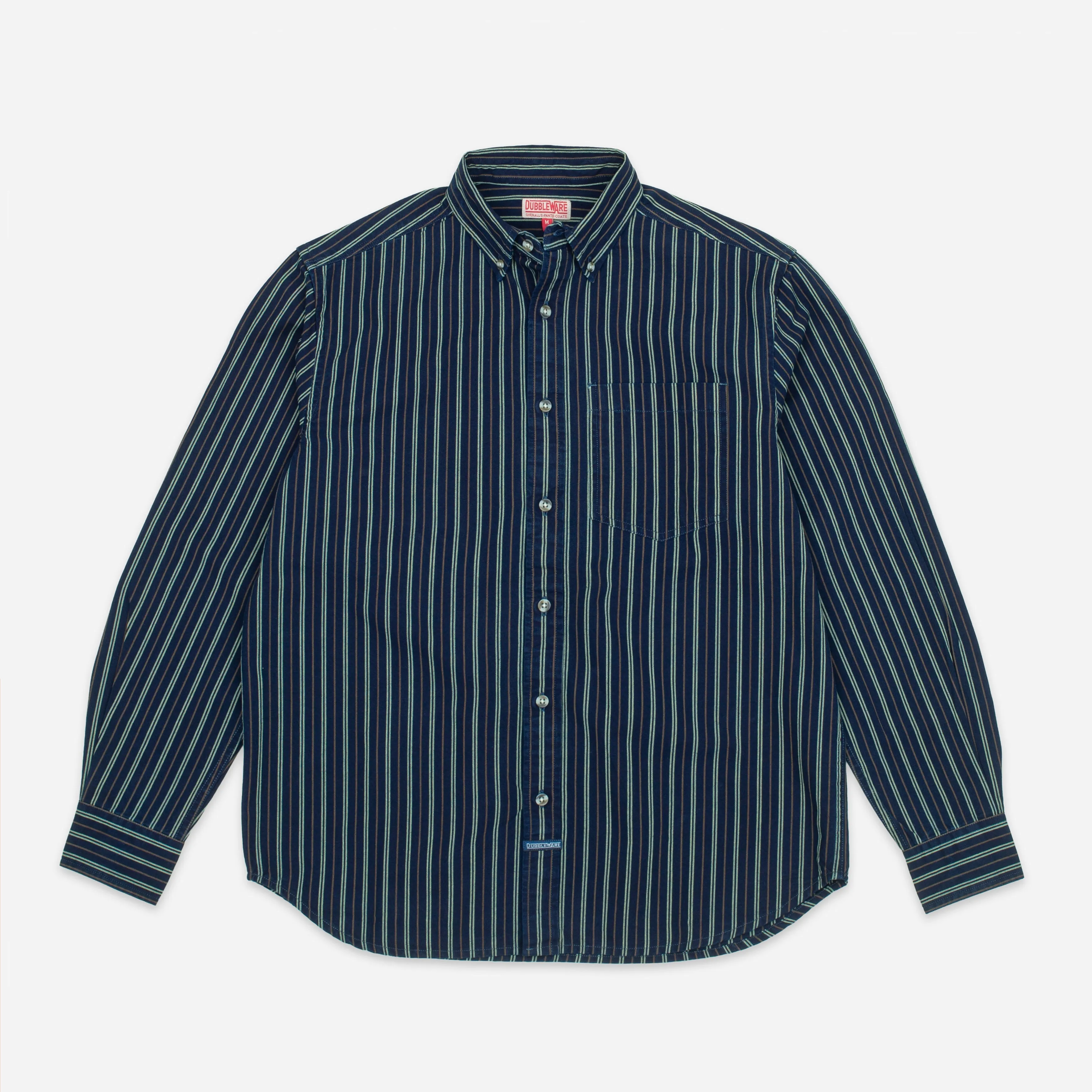 VINTAGE B.D STRIPE DENIM SHIRT - DARK INDIGO sold by Dubbleware