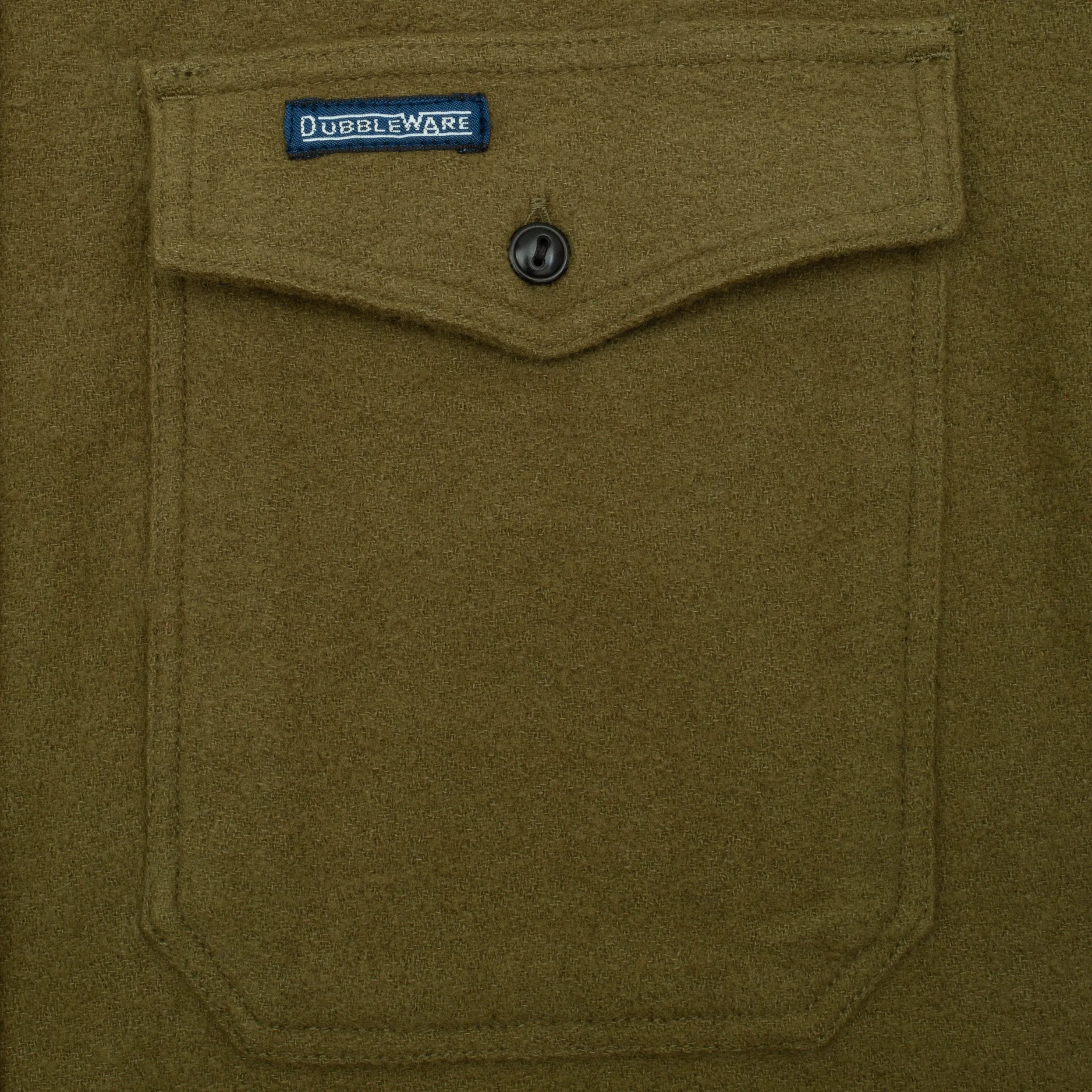 NOTCHED POCKET HEAVY FLANNEL OVERSHIRT - OLIVE sold by Dubbleware product image thumbnail 5