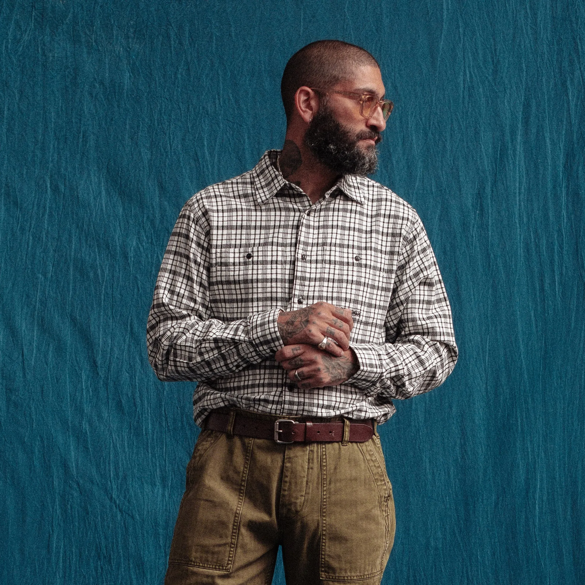 POP CHECK SHIRT - WHITE/BLACK sold by Dubbleware product image thumbnail 2