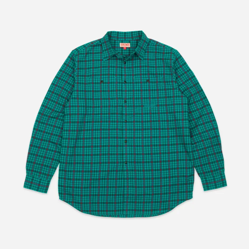 POP CHECK SHIRT- GREEN/BLACK sold by Dubbleware