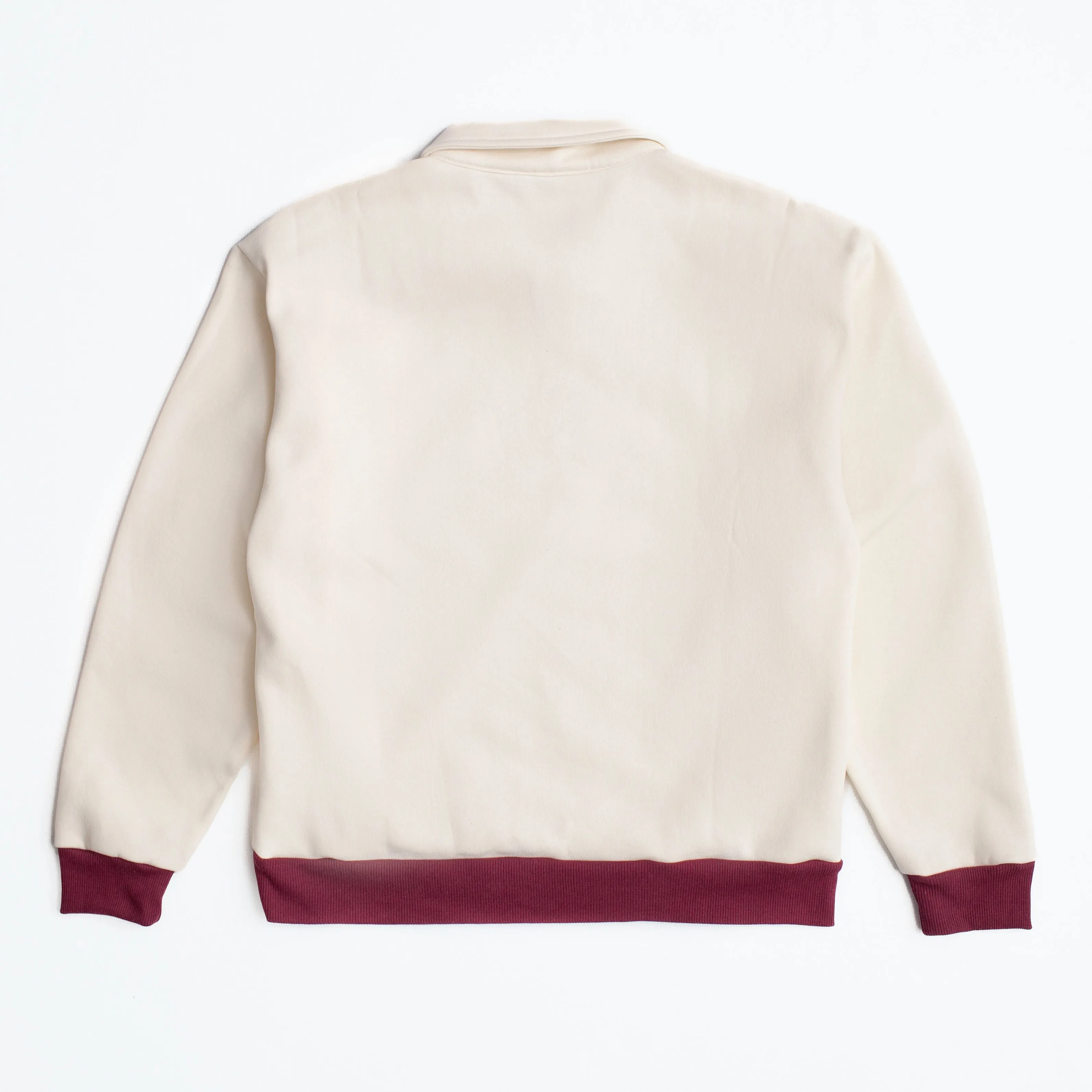CONTRAST QUARTER ZIP SWEATER - ECRU / BURGUNDY sold by Dubbleware product image thumbnail 2