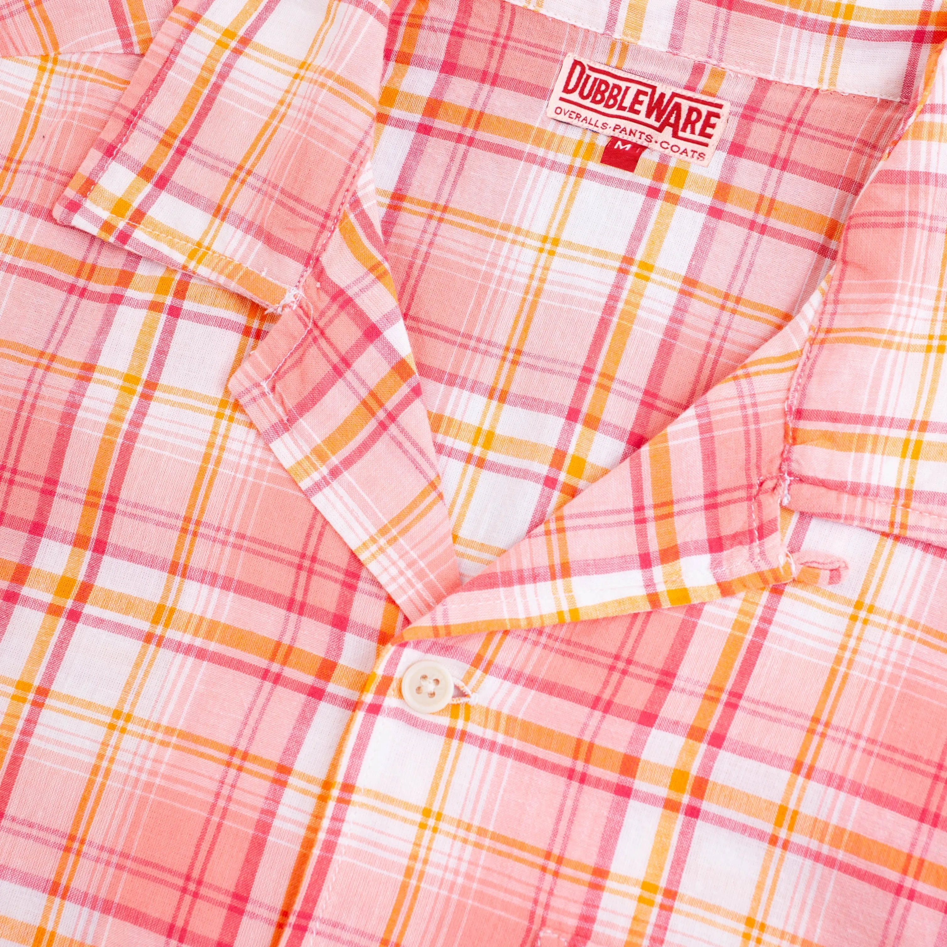 QUINCY MADRAS CAMP SHIRT - PINK / ORANGE CHECK sold by Dubbleware product image thumbnail 3