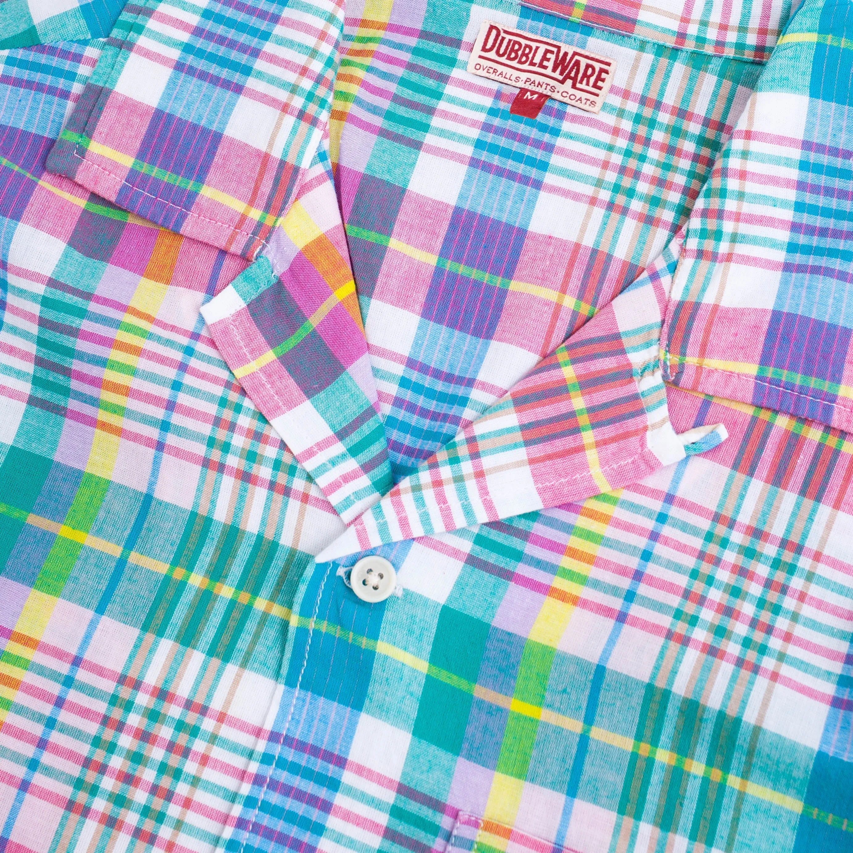 QUINCY MADRAS CAMP SHIRT - GREEN / PINK CHECK sold by Dubbleware product image thumbnail 3