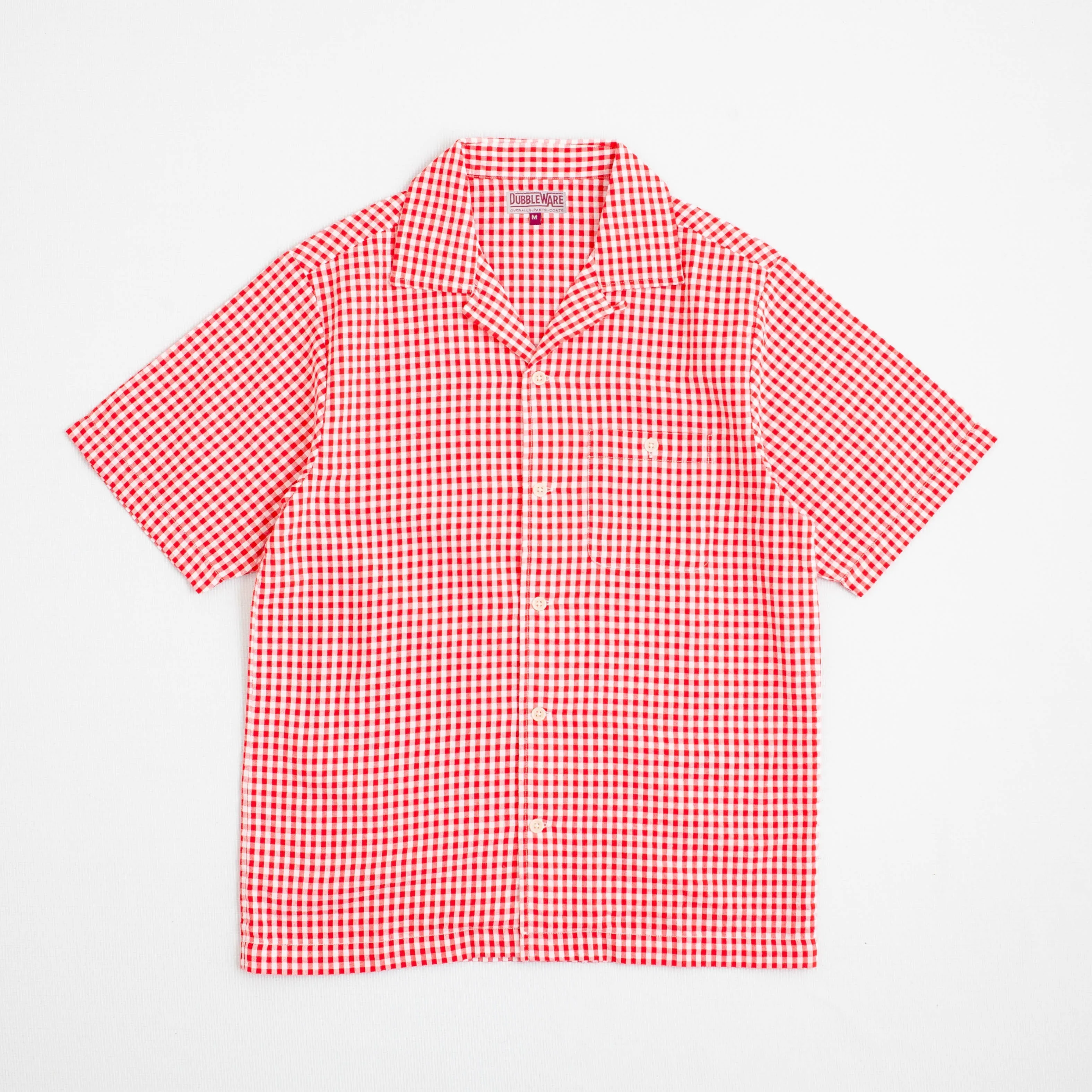 QUINCY SEERSUCKER CAMP SHIRT - RED CHECK sold by Dubbleware