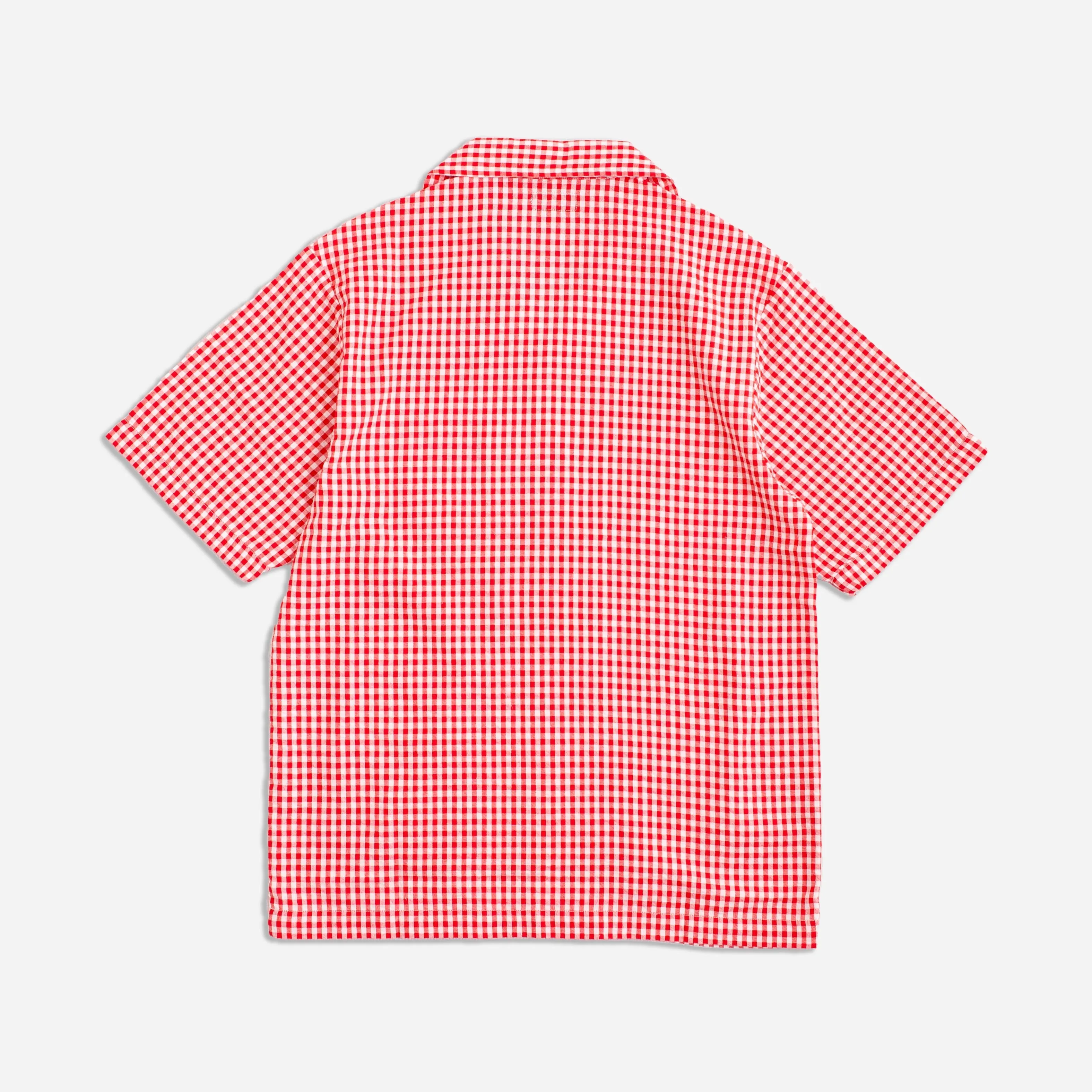 QUINCY SEERSUCKER CAMP SHIRT - RED CHECK sold by Dubbleware product image thumbnail 2